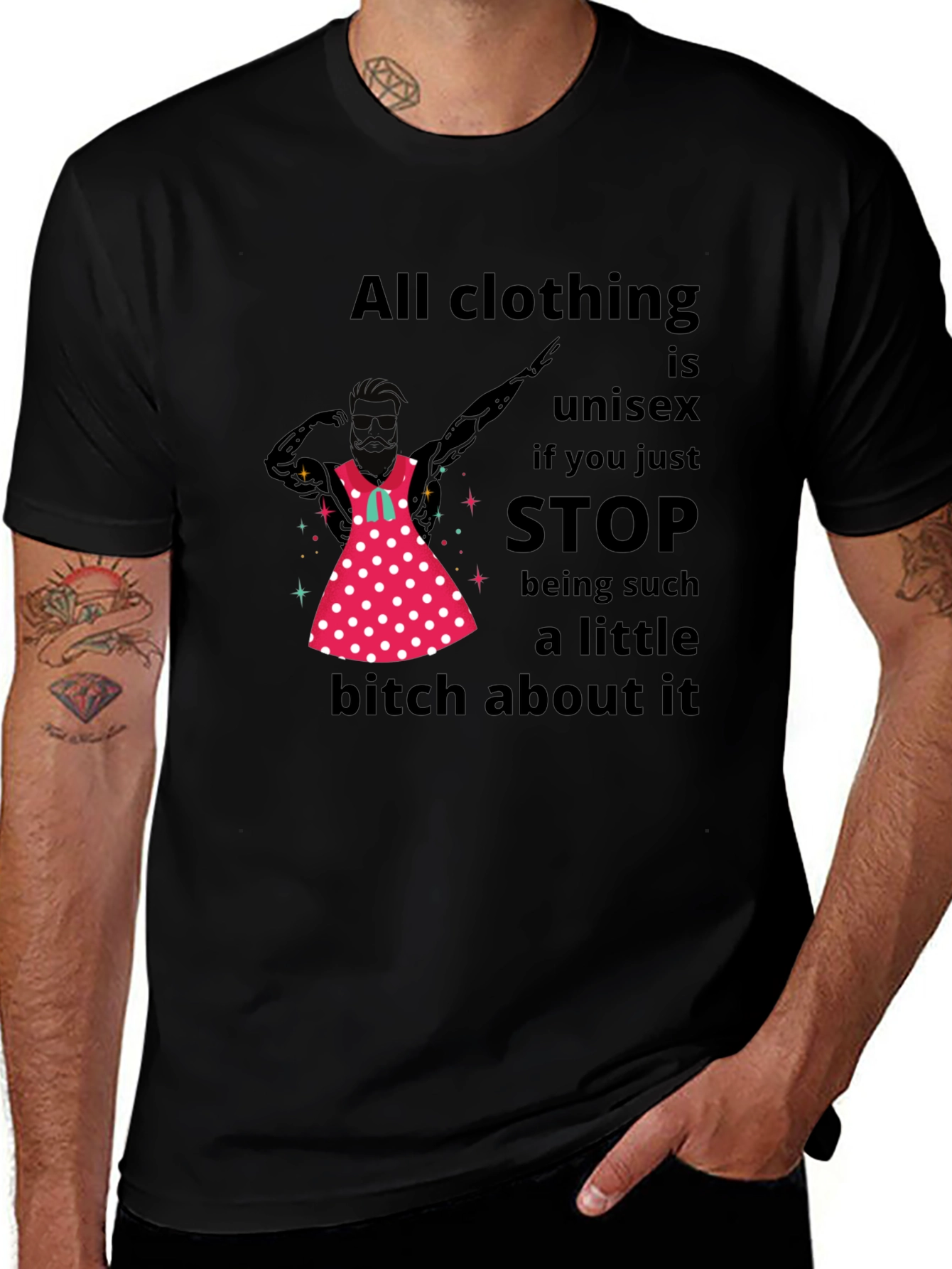 Unisex Slogan Graphic Tee - All Clothing is Unisex