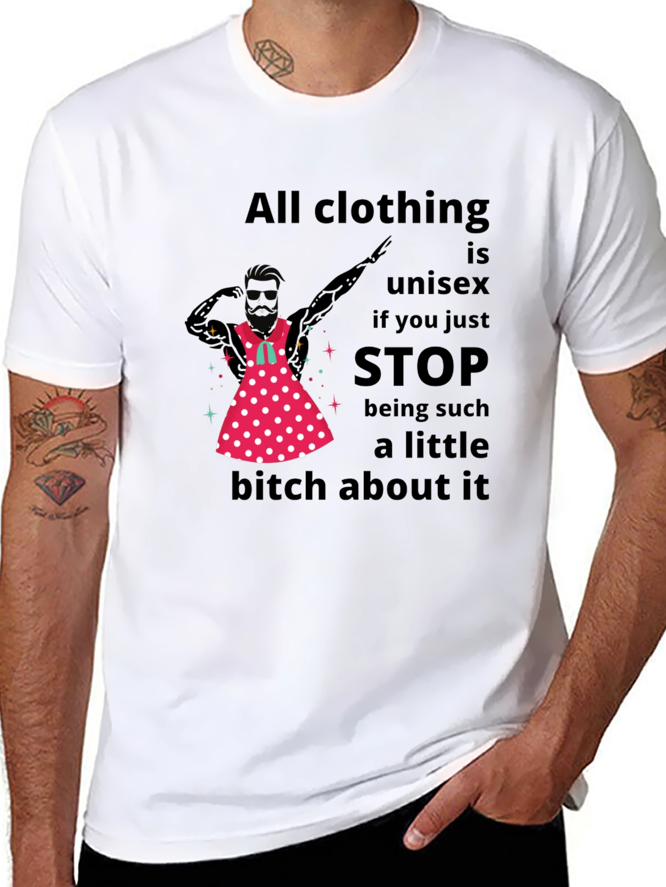 Unisex Slogan Graphic Tee - All Clothing is Unisex
