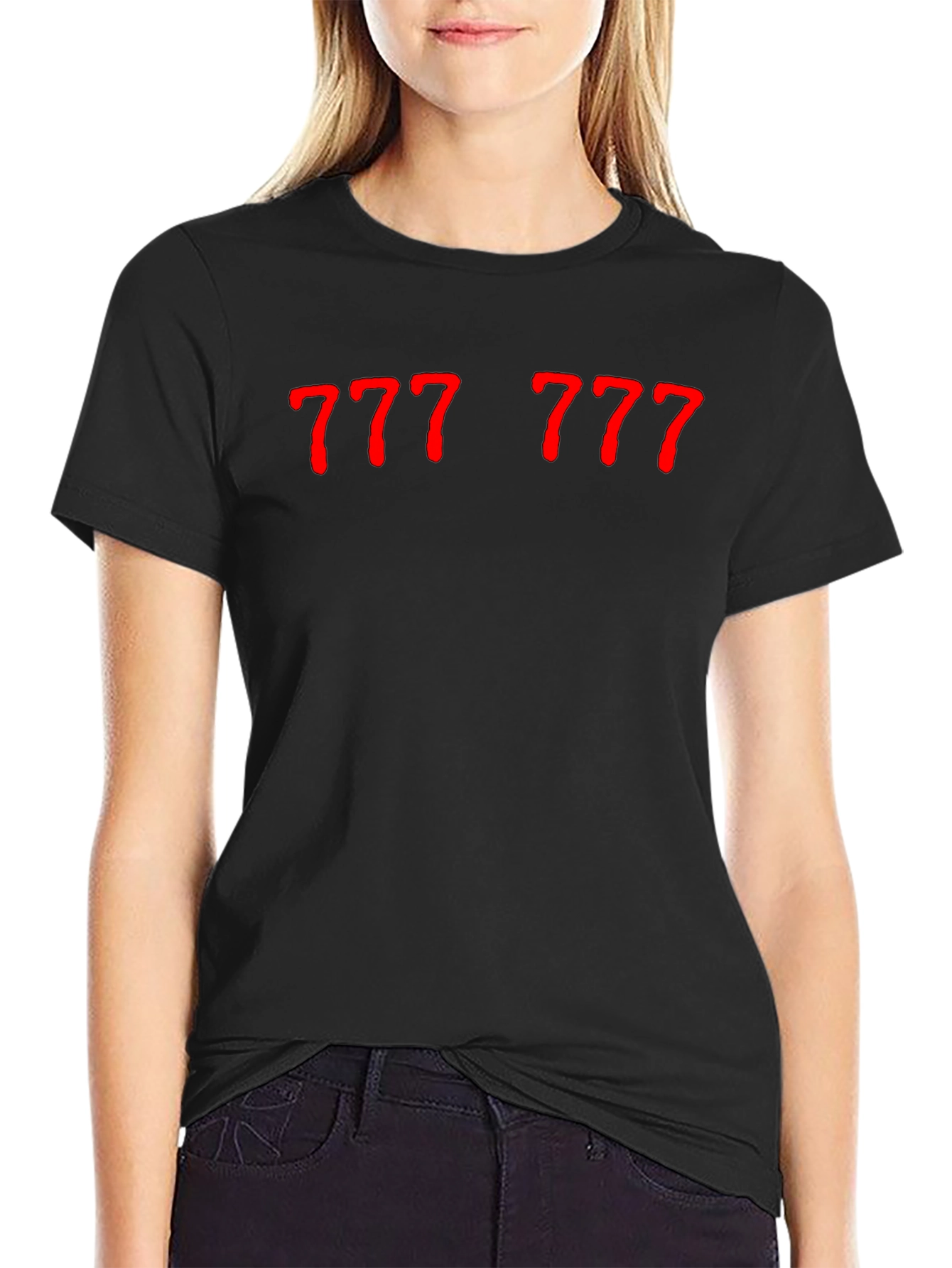 Lucky Number 777 Graphic Tee - Black