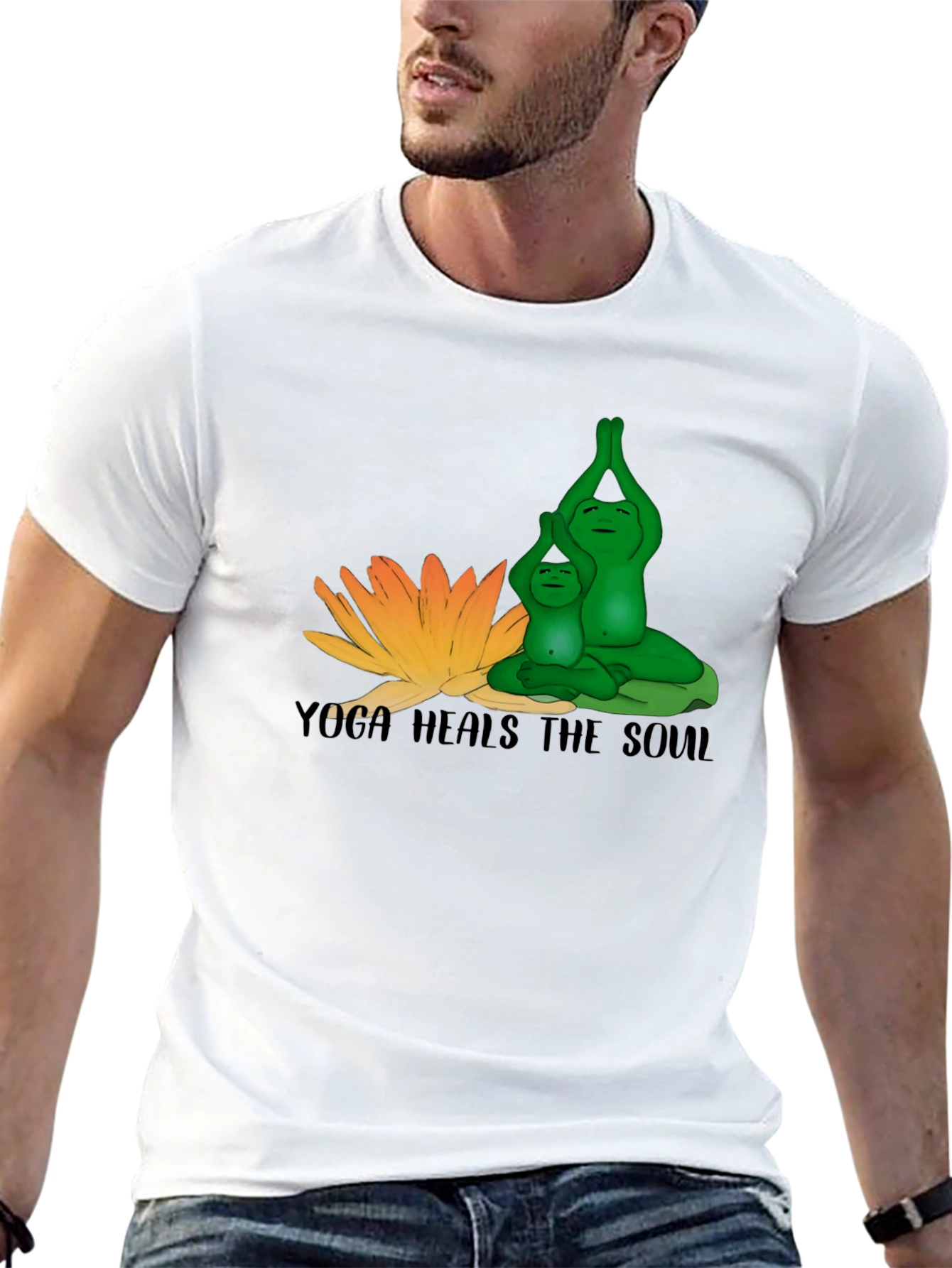 Yoga Frogs T-Shirt - Meditative Design