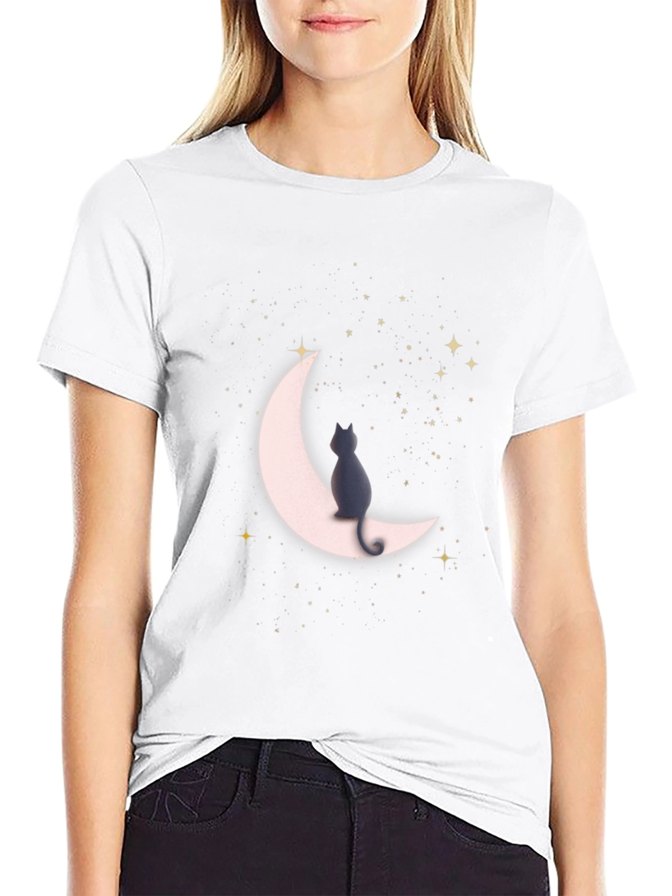 Cat On Moon T-Shirt - Stargazer Tee