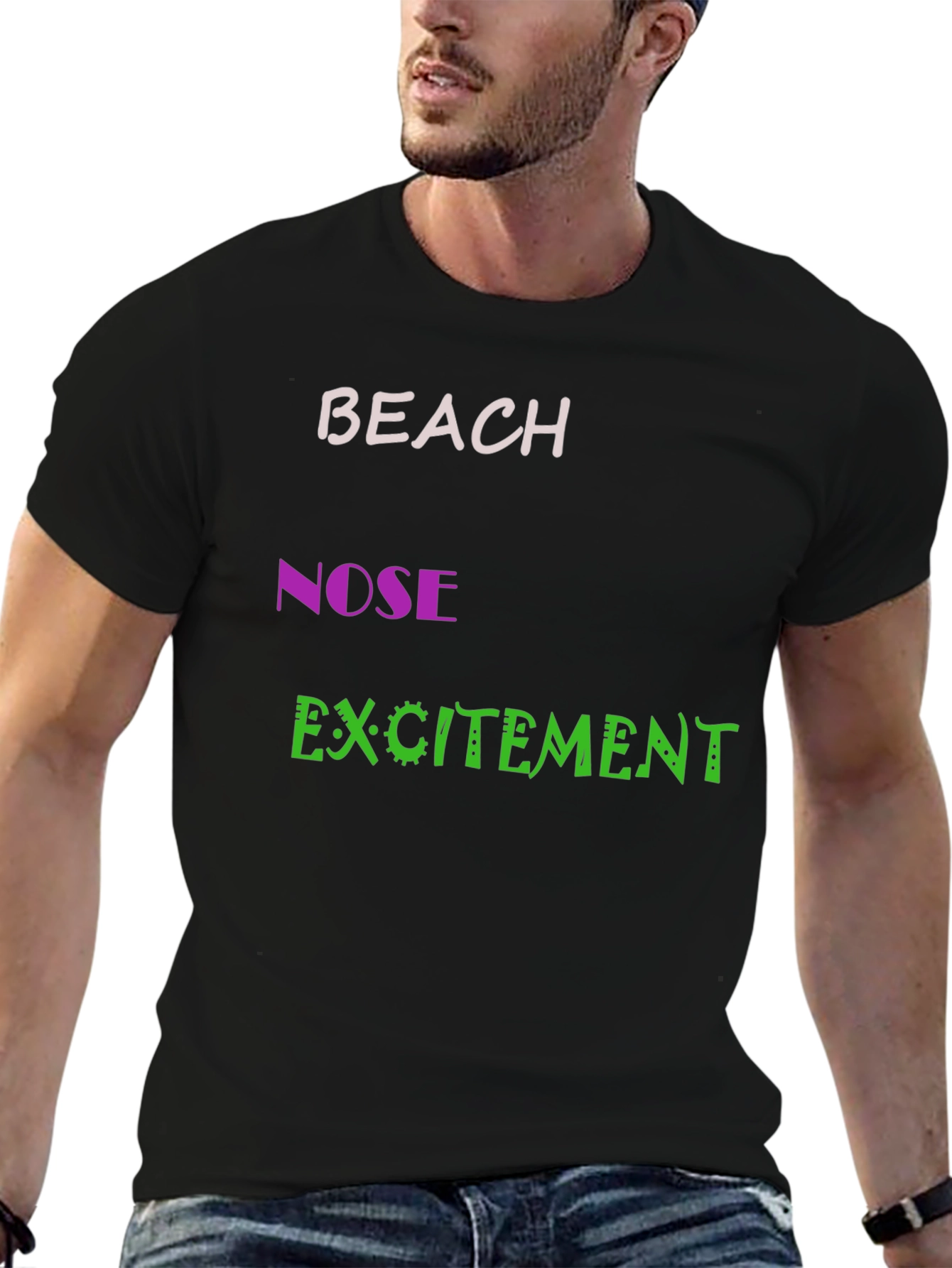Funny Beach Nose Excitement Graphic Tee