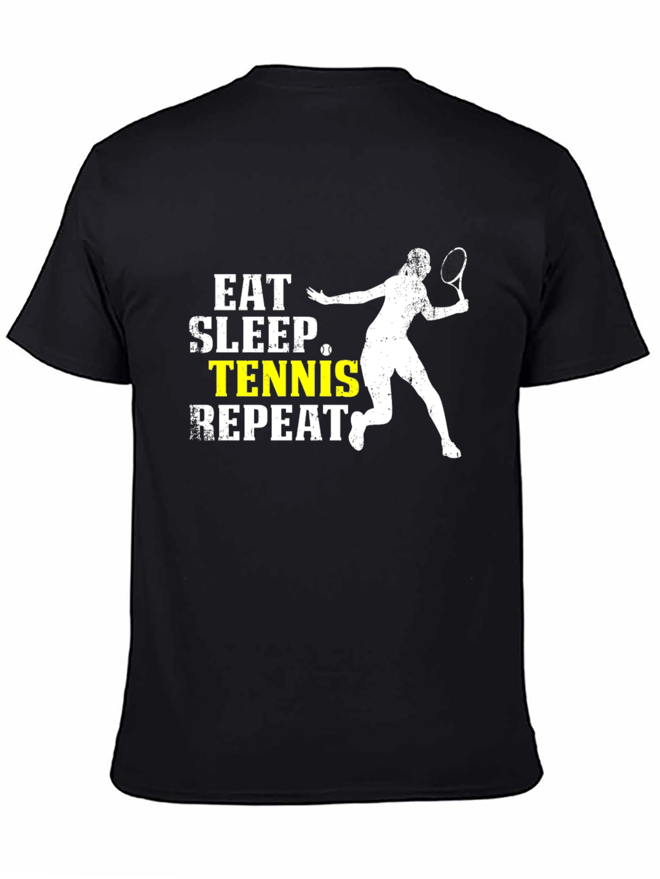 Eat Sleep Tennis Repeat Black T-Shirt