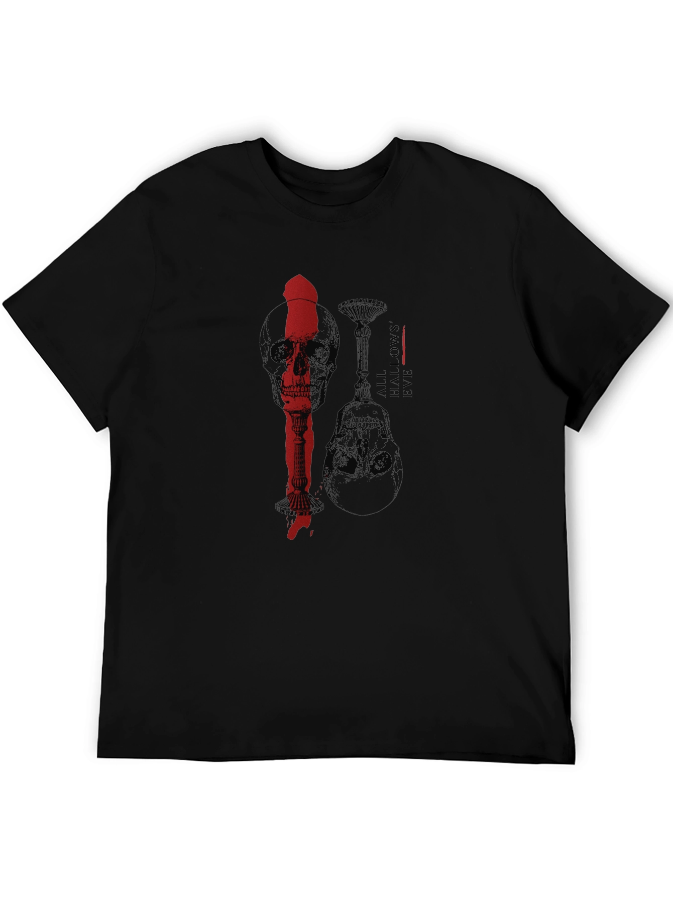 Skull & Candlestick Graphic T-Shirt - All Hallows Eve