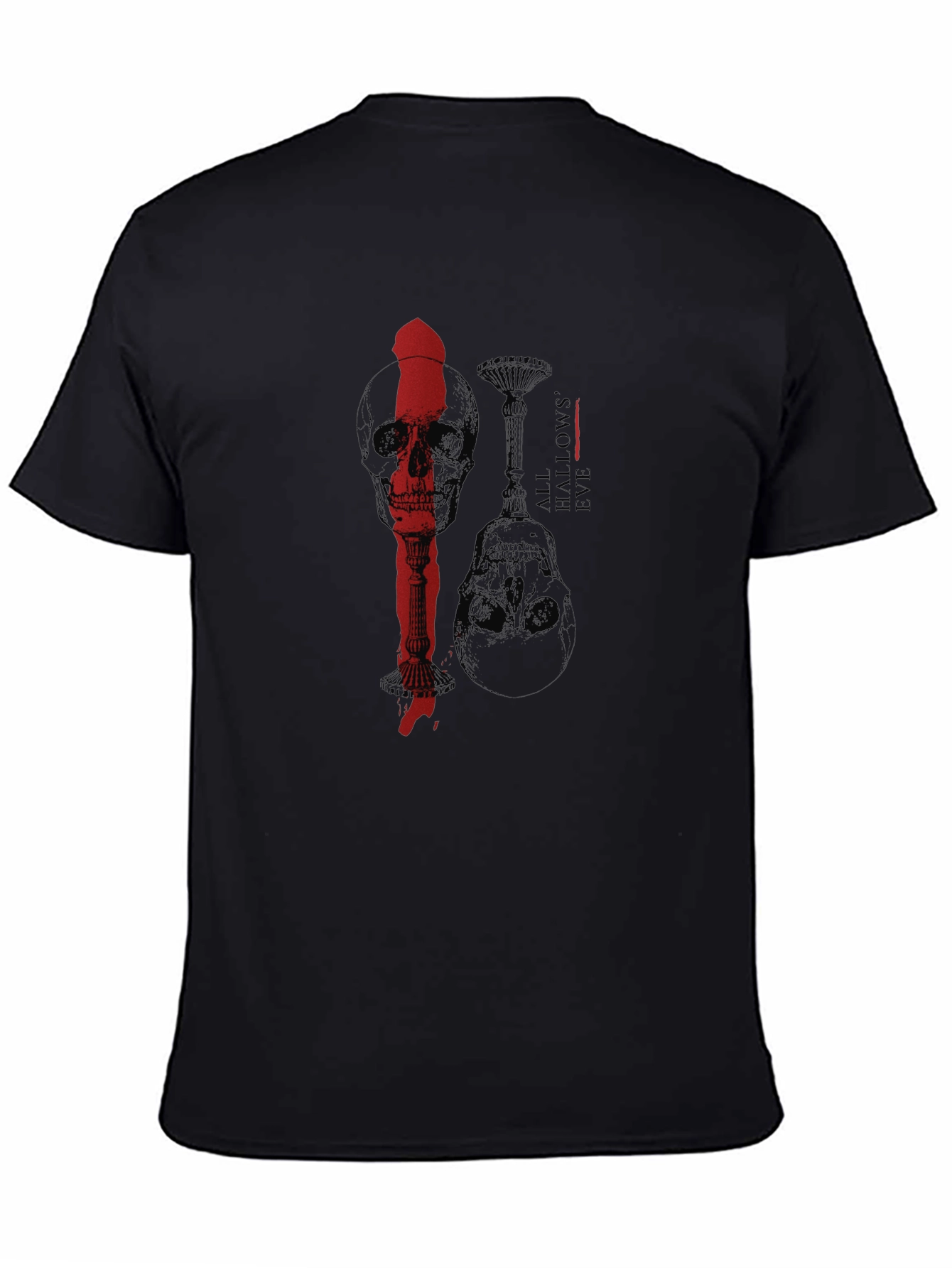 Skull & Candlestick Graphic T-Shirt - All Hallows Eve