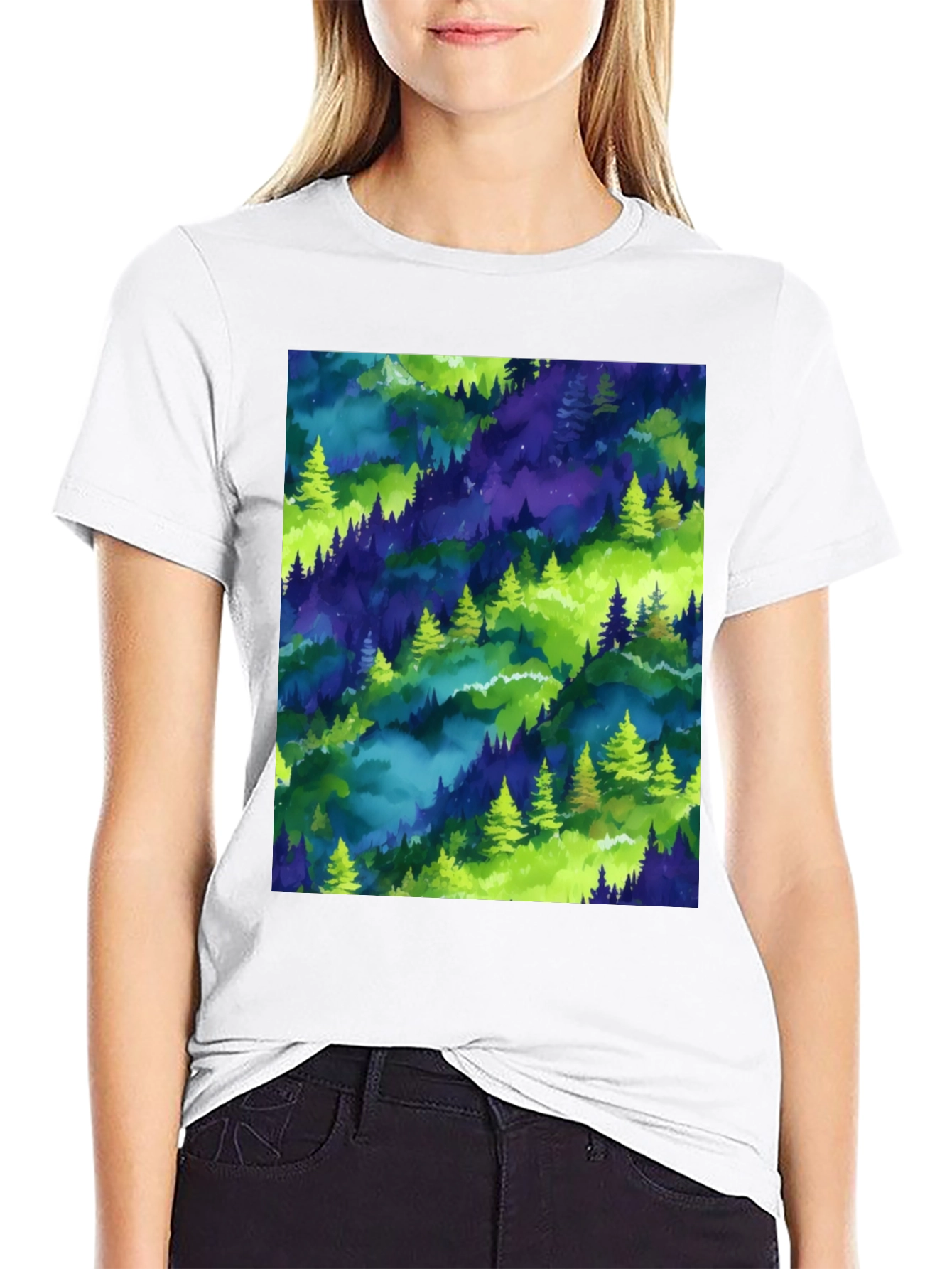 Nature Print Crew Neck T-Shirt