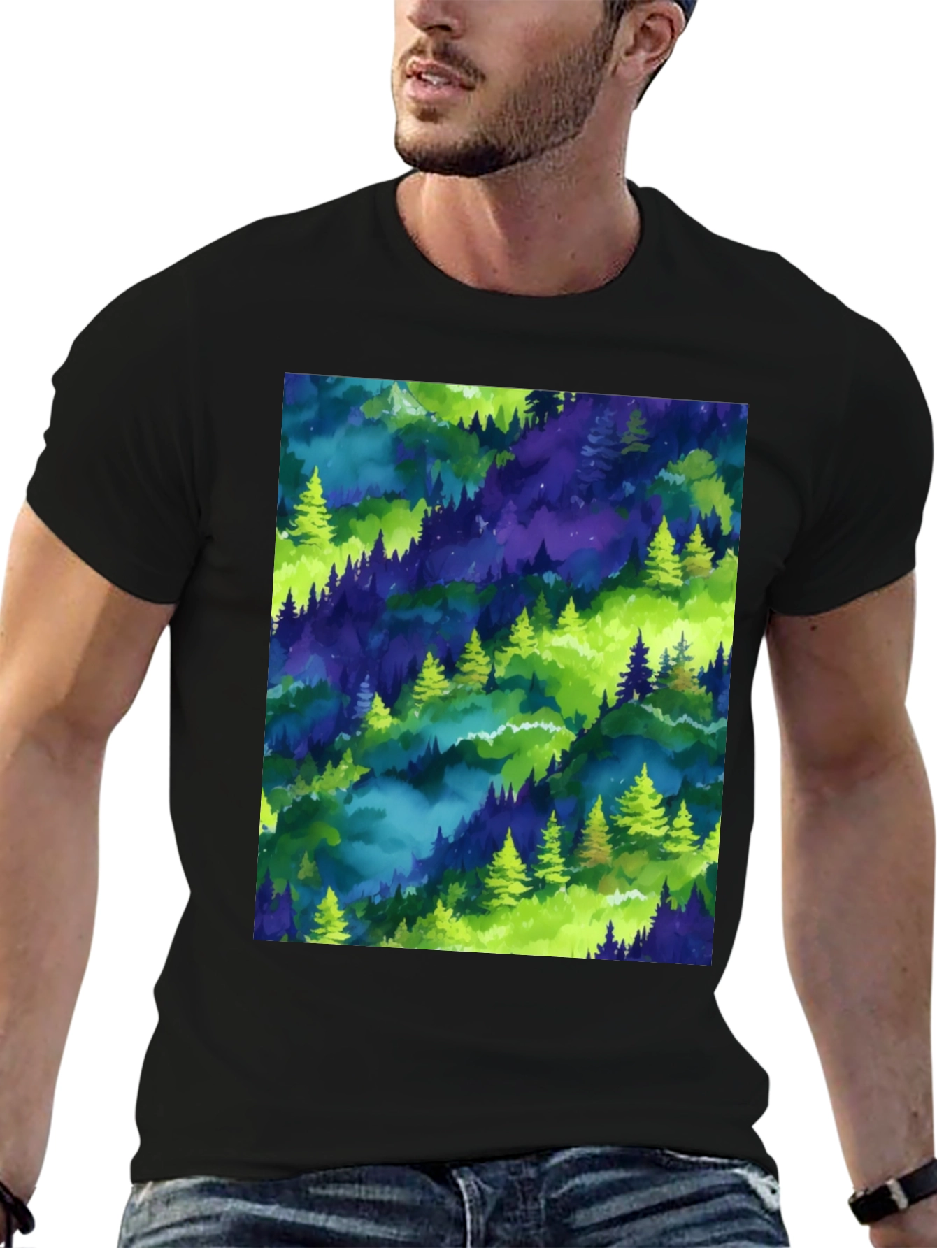 Nature Print Crew Neck T-Shirt