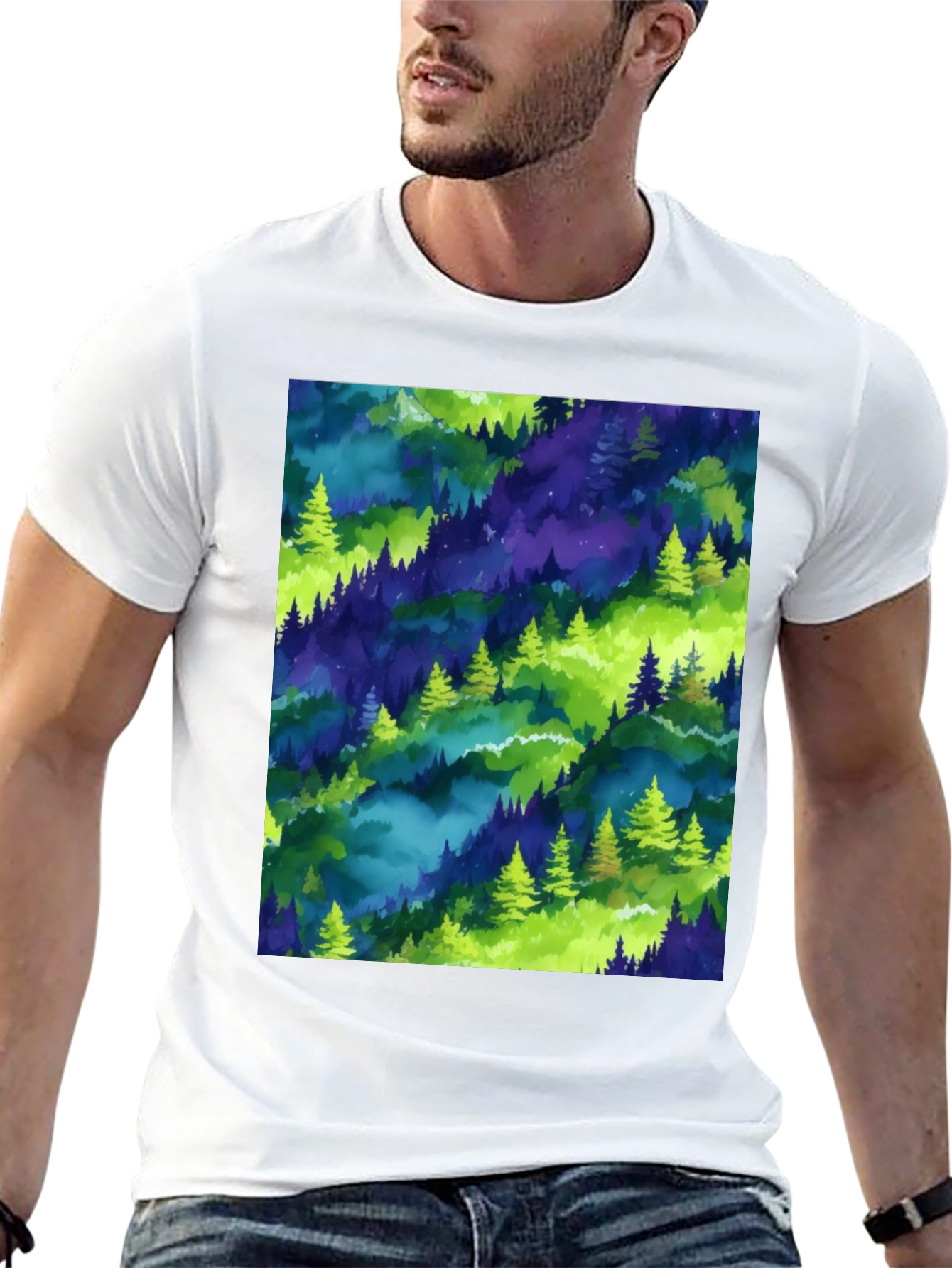Nature Print Crew Neck T-Shirt