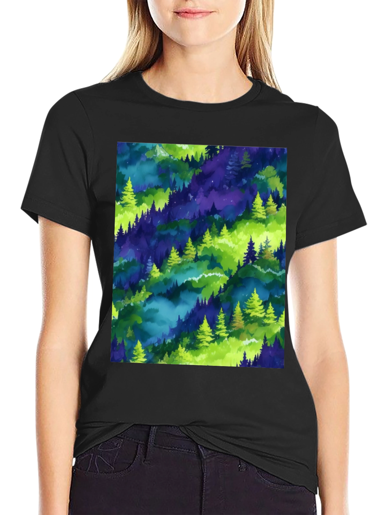 Nature Print Crew Neck T-Shirt