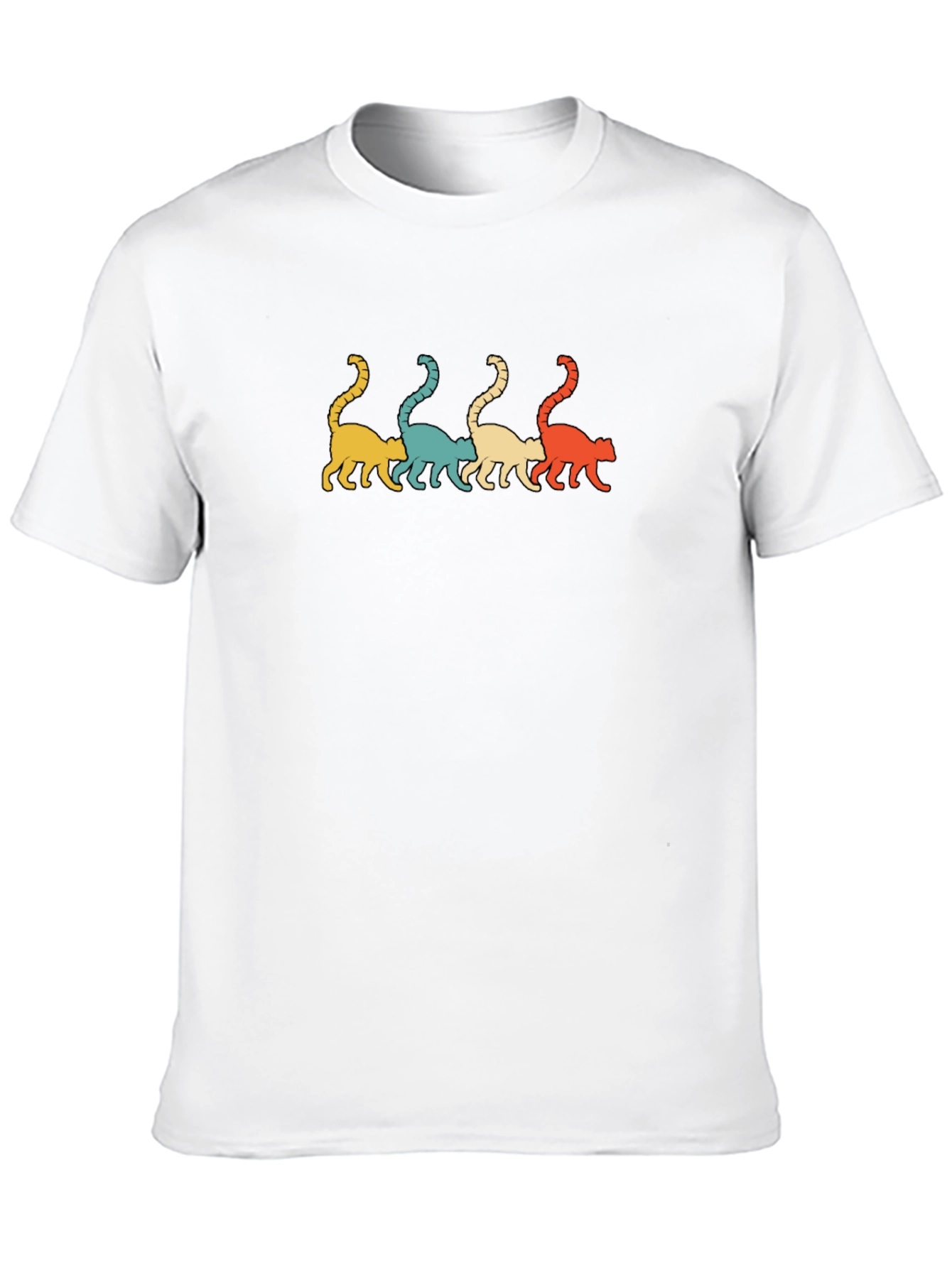 Retro Cat Walk Graphic T-Shirt - Mens Casual Tee