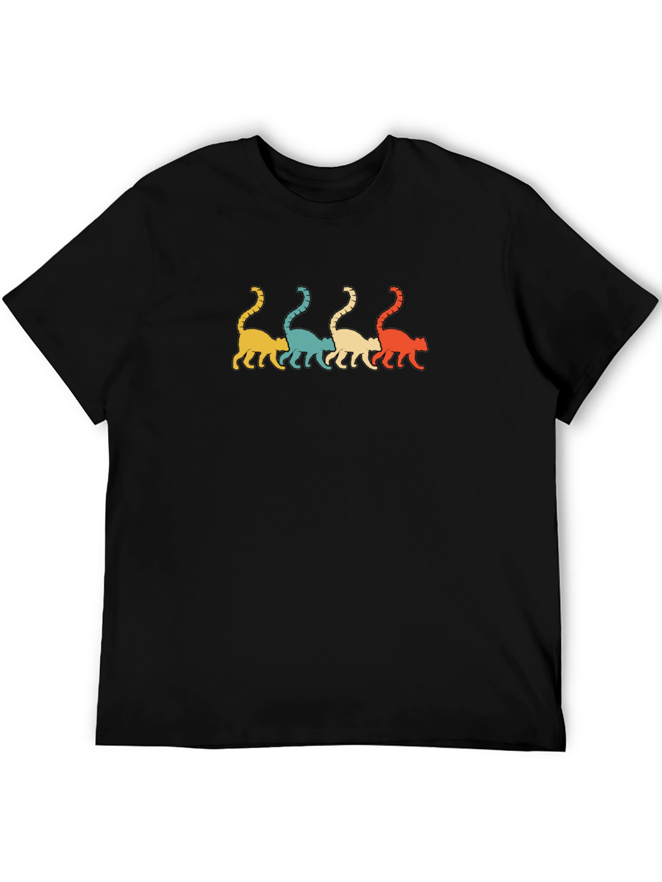 Retro Cat Walk Graphic T-Shirt - Mens Casual Tee