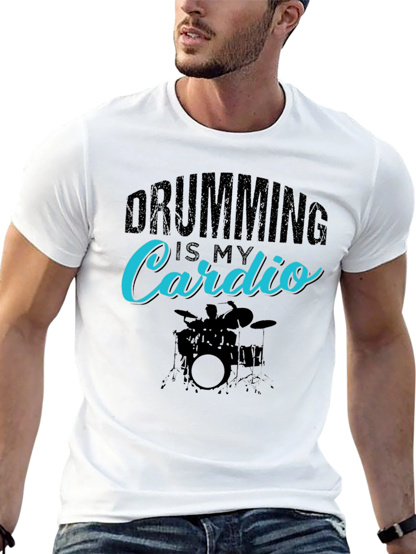 Drumming is My Cardio Black T-Shirt