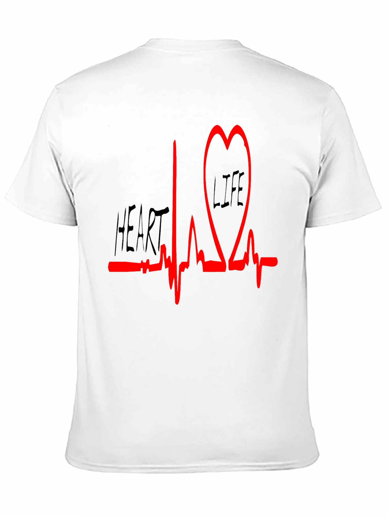 Heartbeat LIFE Graphic Tee - Casual Black T-Shirt
