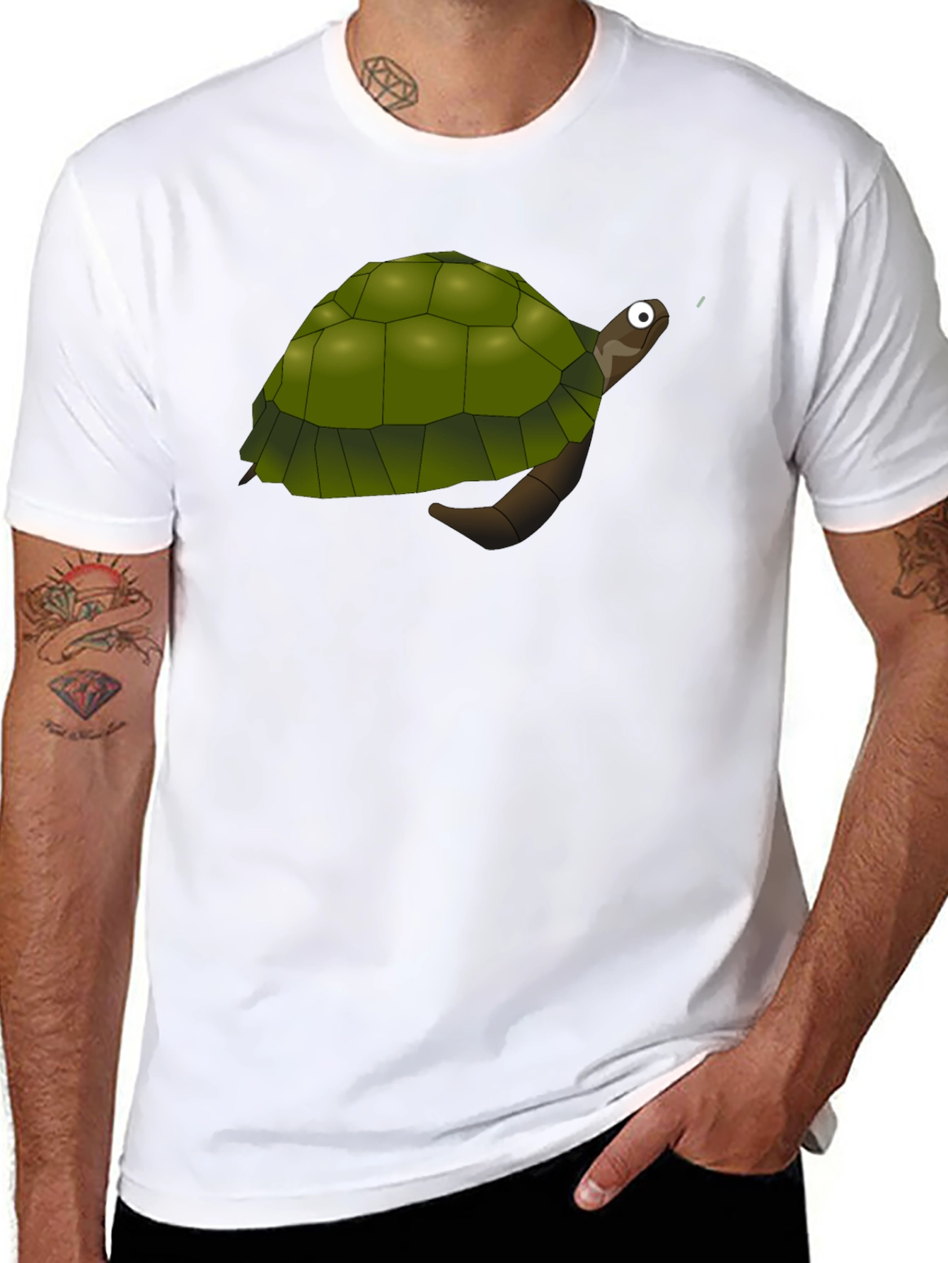Turtle Graphic Tee - Black Cotton Comfort