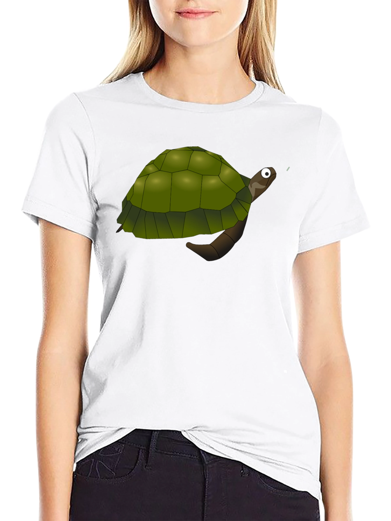 Turtle Graphic Tee - Black Cotton Comfort