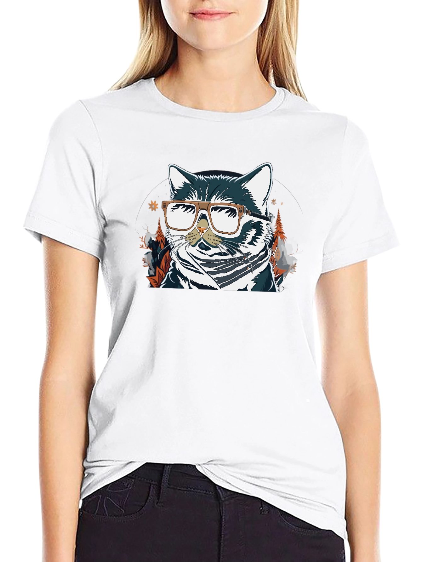 Cool Cat Graphic T-Shirt - Black