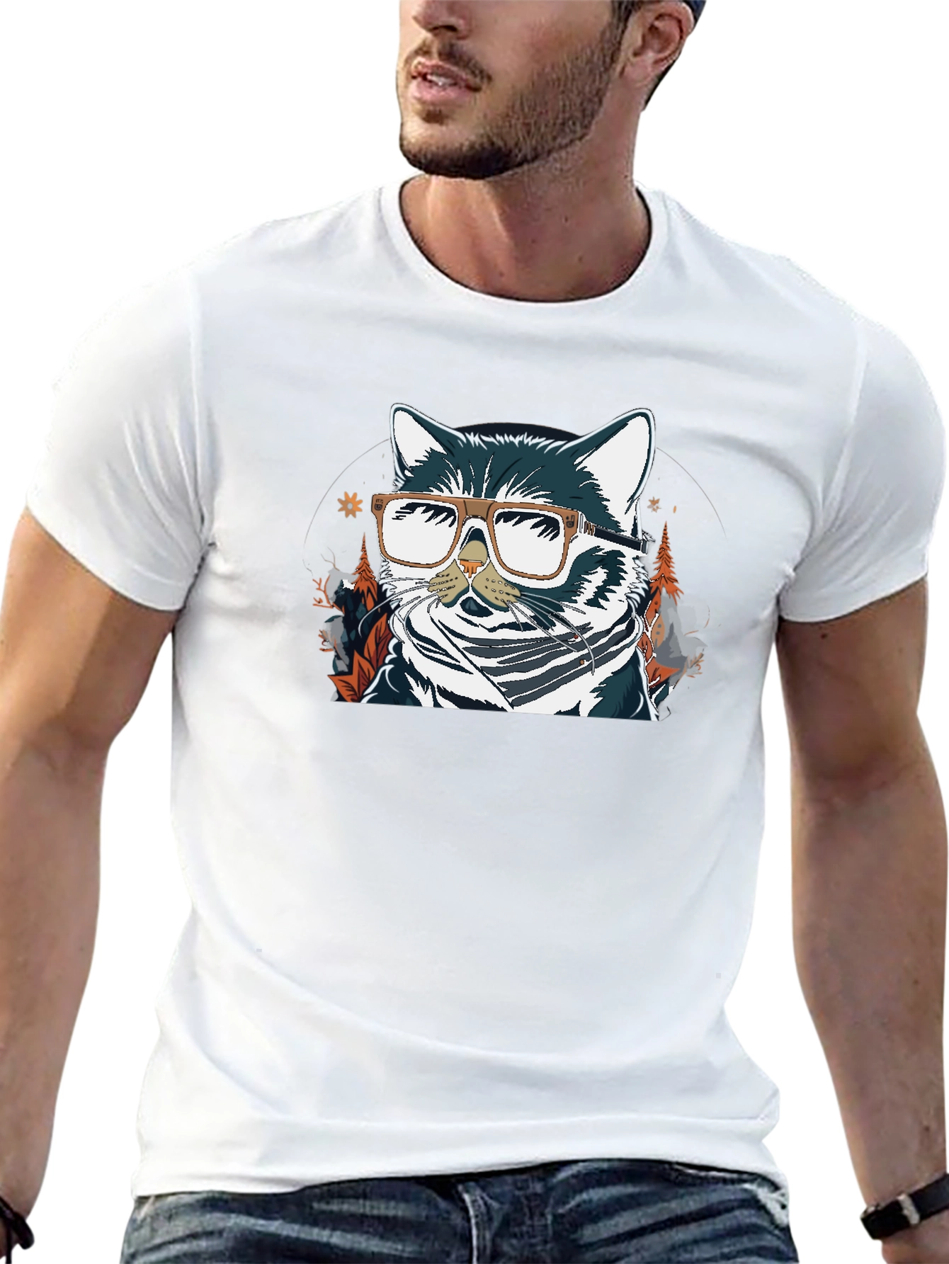 Cool Cat Graphic T-Shirt - Black