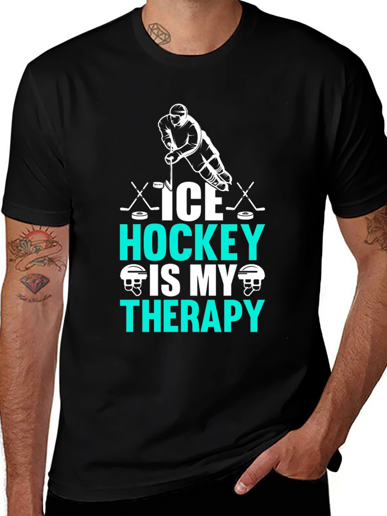 Ice Hockey Therapy Graphic T-Shirt for Hockey Lovers
