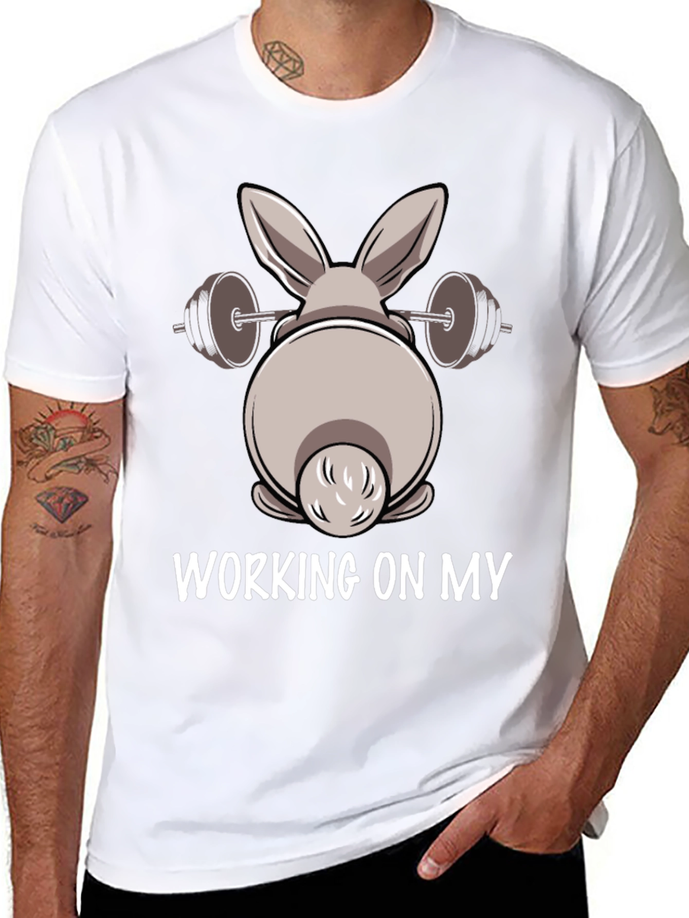 Bunny Workout T-Shirt: Working on My...