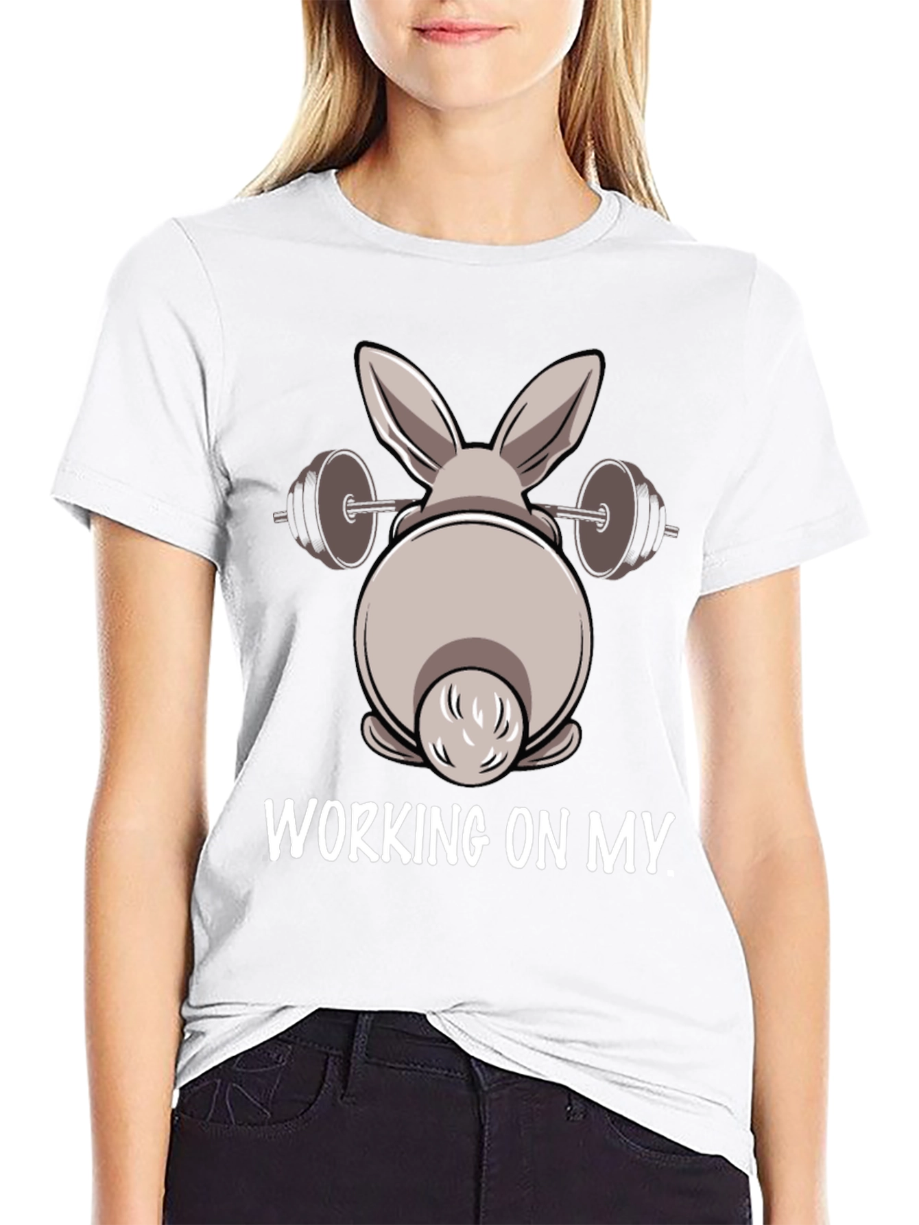 Bunny Workout T-Shirt: Working on My...