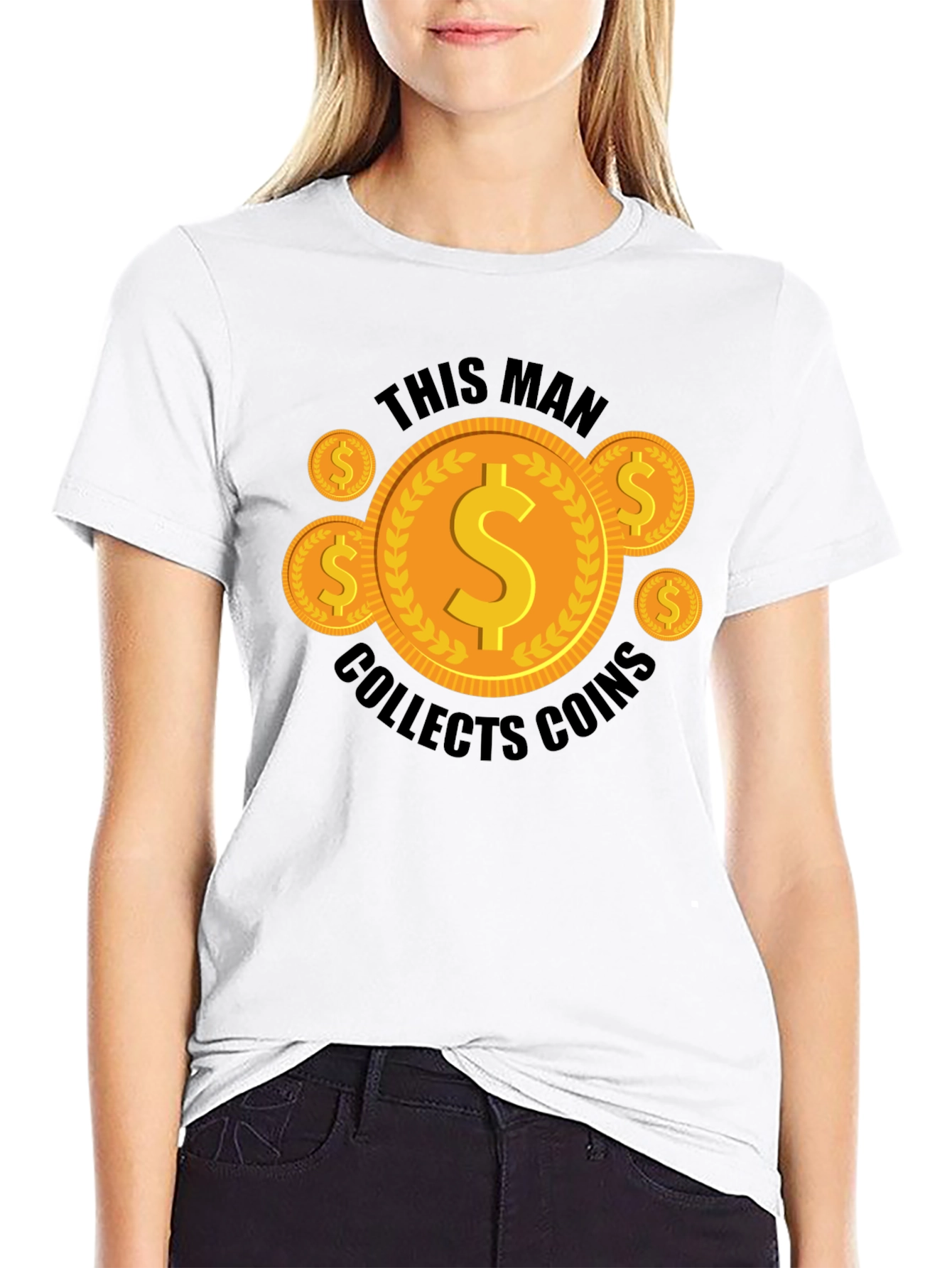 Coin Collector Graphic Tee - Black Casual T-Shirt