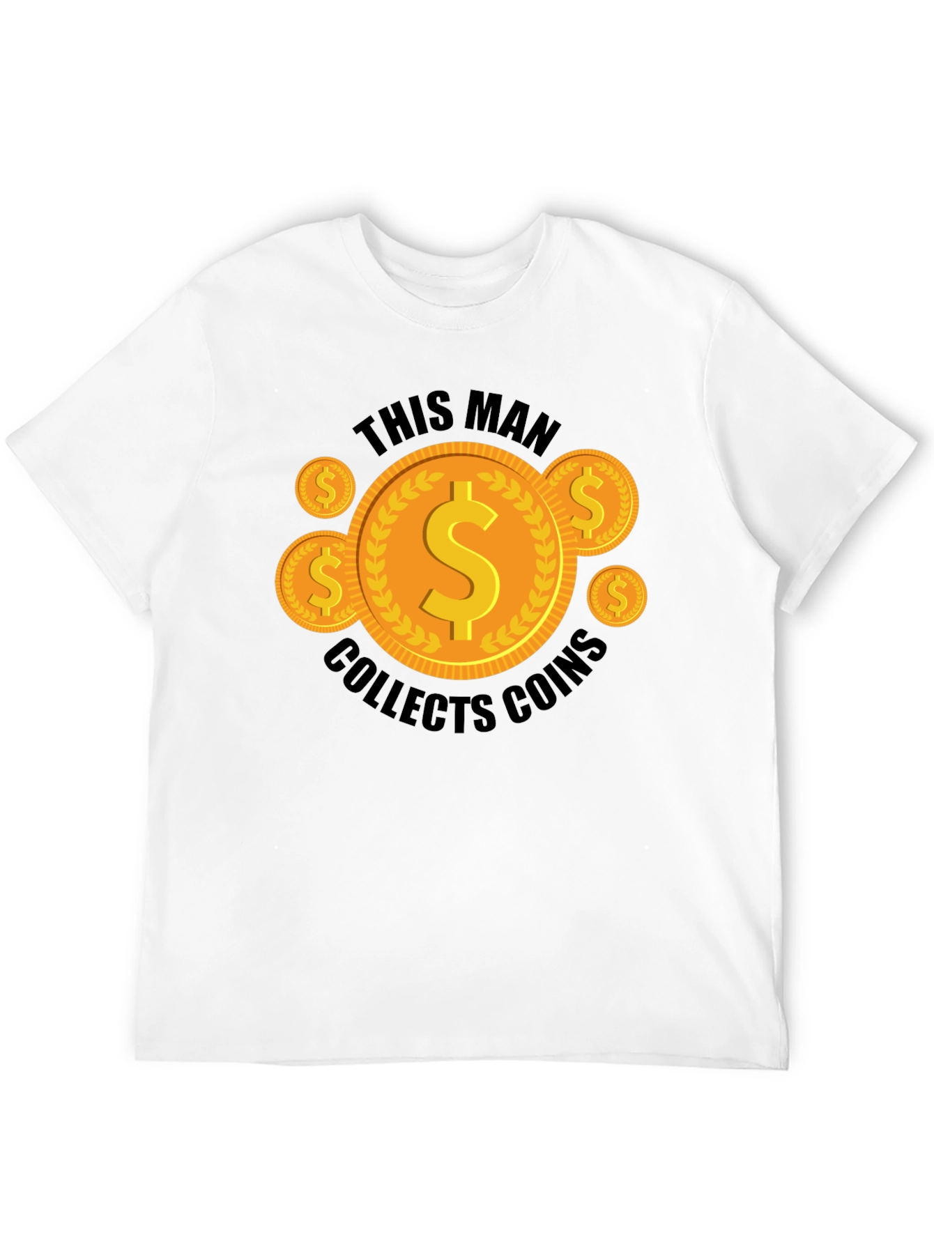Coin Collector Graphic Tee - Black Casual T-Shirt