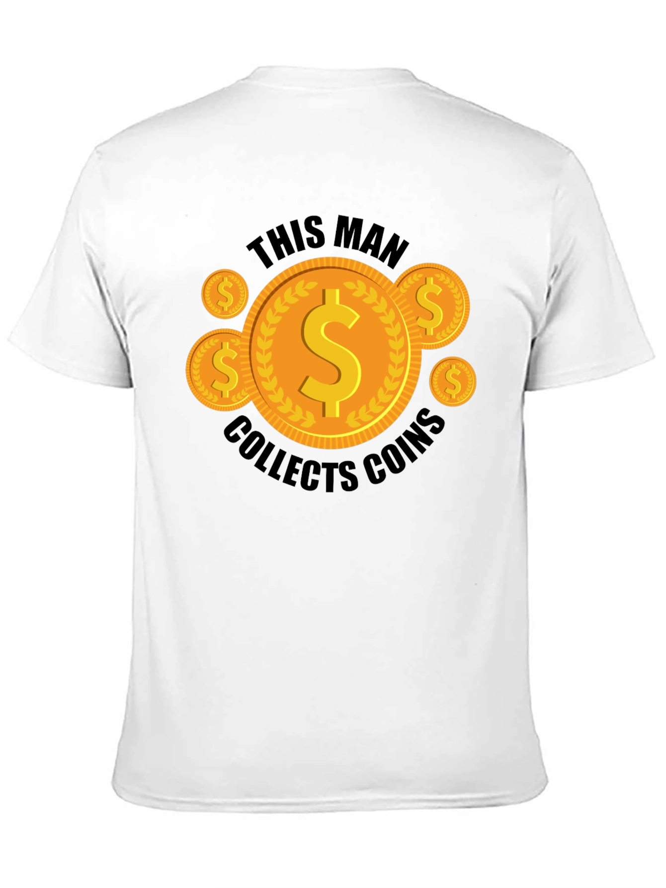 Coin Collector Graphic Tee - Black Casual T-Shirt