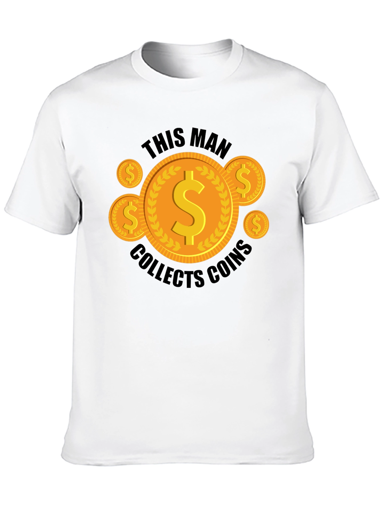 Coin Collector Graphic Tee - Black Casual T-Shirt