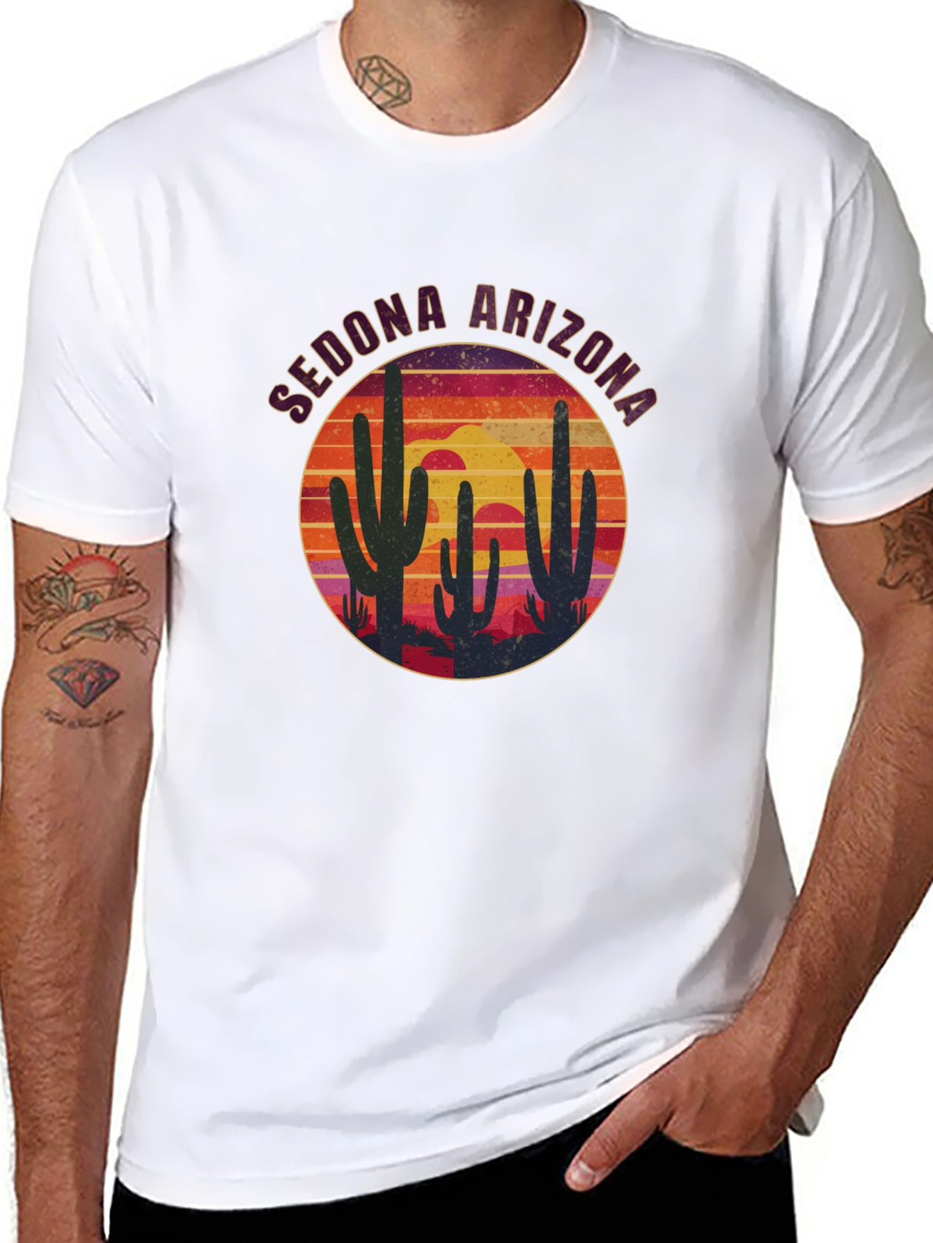 Sedona Arizona Cactus Sunset T-Shirt