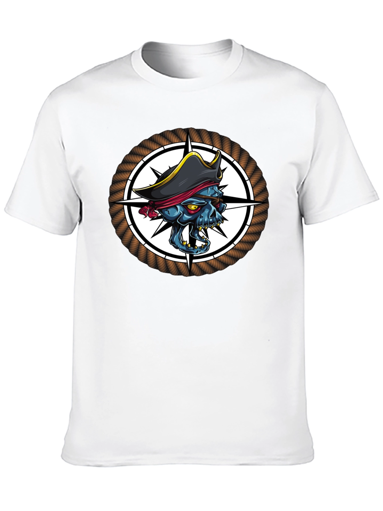 Skull Pirate Graphic Print Black T-Shirt