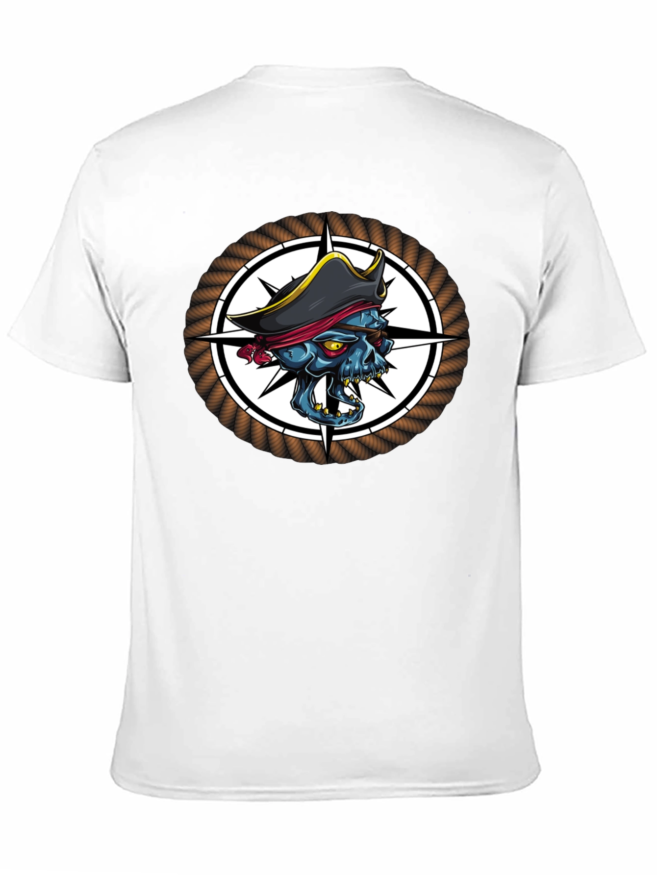 Skull Pirate Graphic Print Black T-Shirt