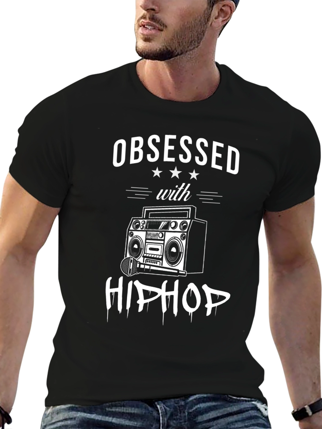 Obsessed with Hip Hop Graphic Tee - Black