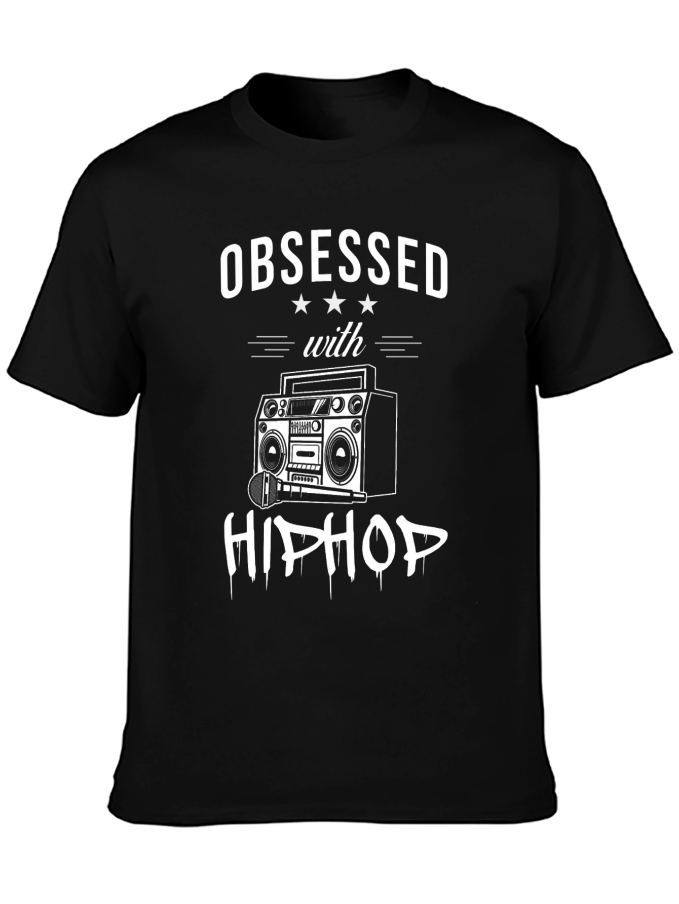 Obsessed with Hip Hop Graphic Tee - Black