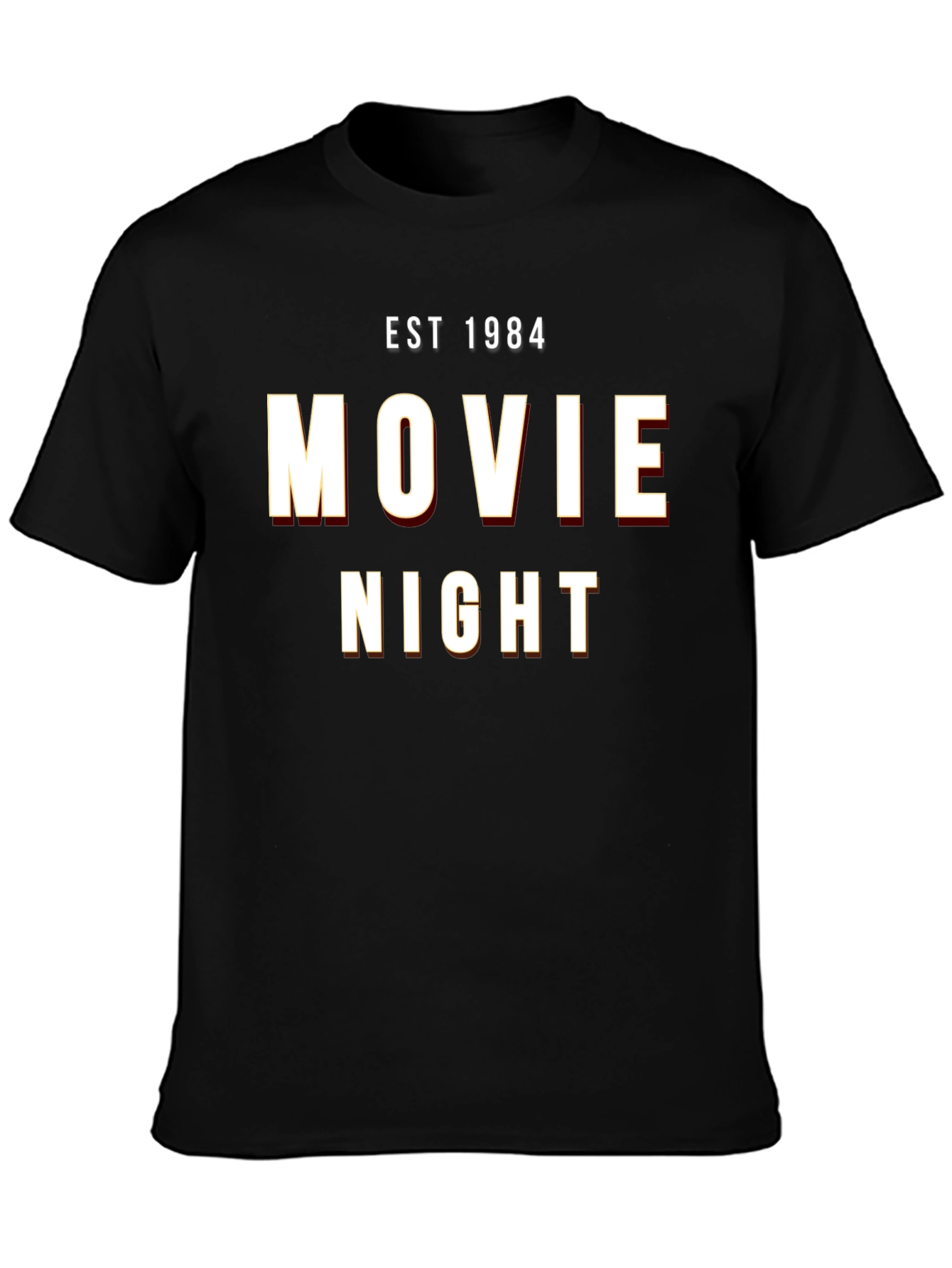Movie Night EST 1984 Black Graphic Tee