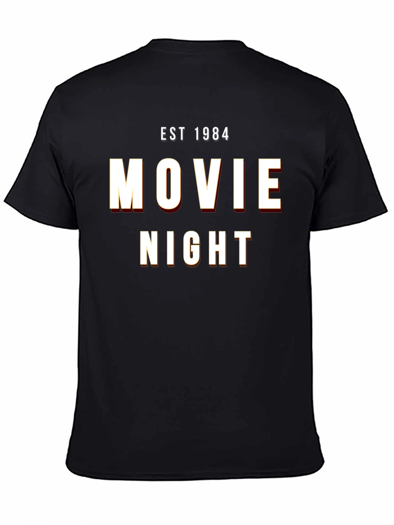 Movie Night EST 1984 Black Graphic Tee