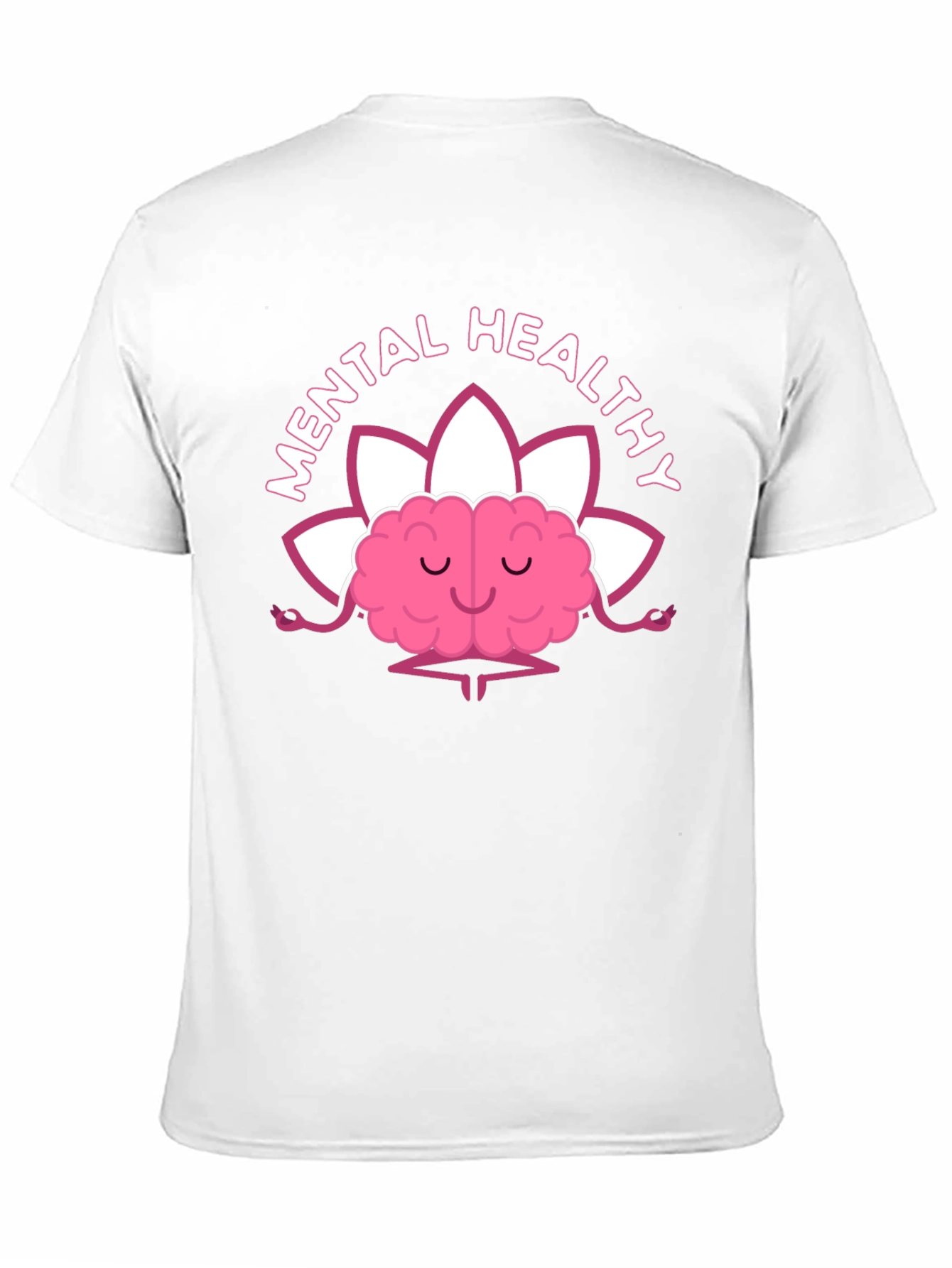 Mental Healthy Brain Lotus Meditation Black T-Shirt