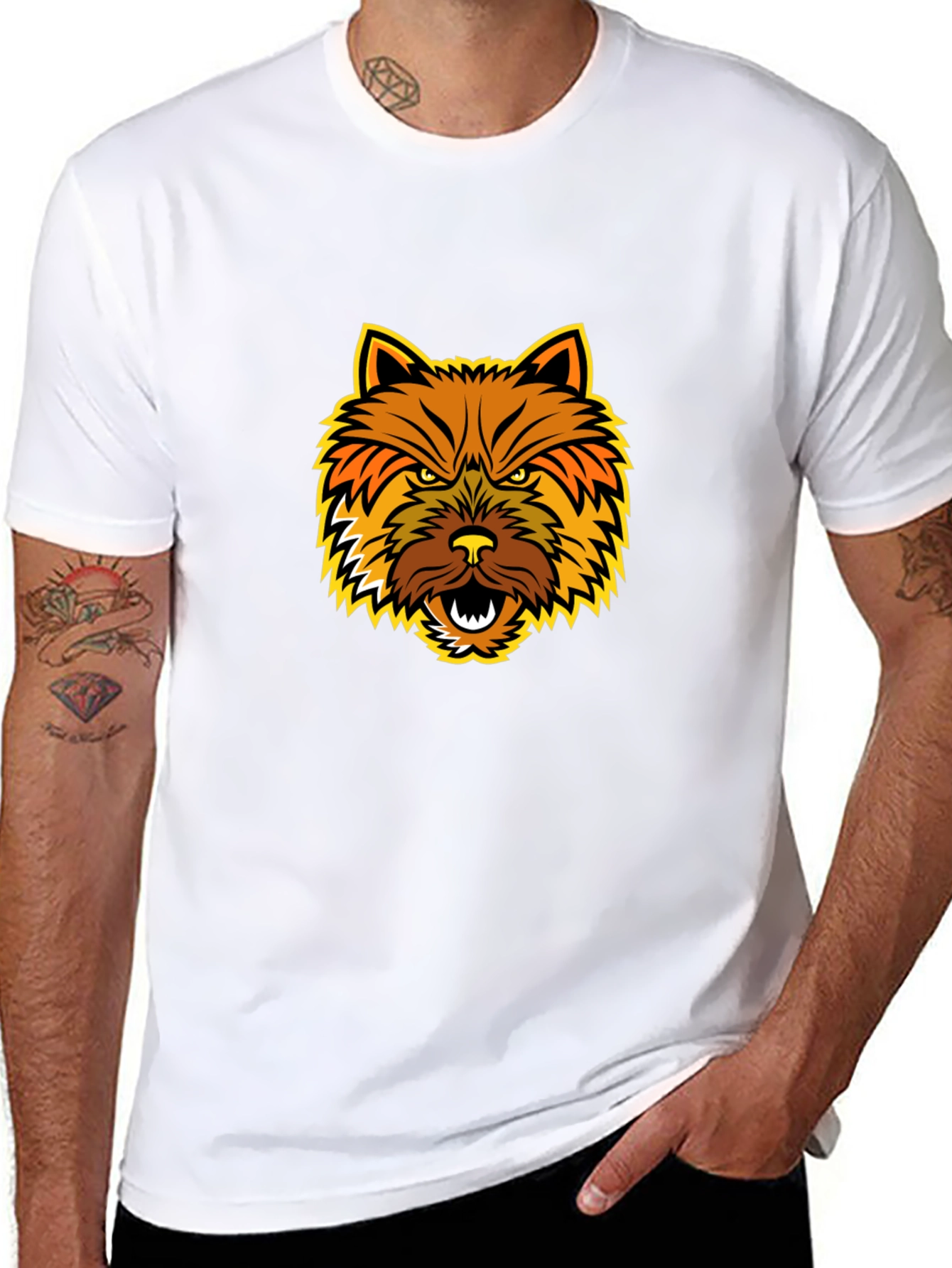 Angry Dog Graphic Tee - Bold Black T-Shirt