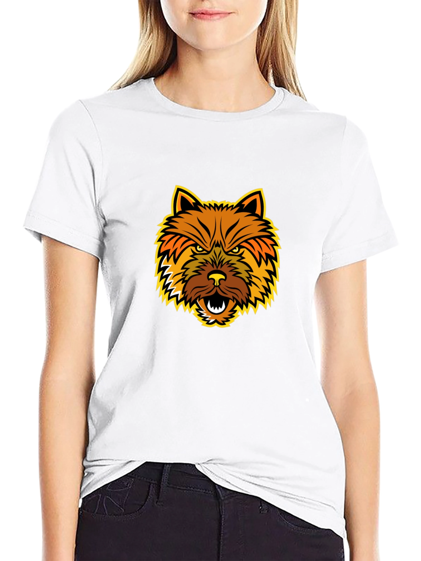 Angry Dog Graphic Tee - Bold Black T-Shirt