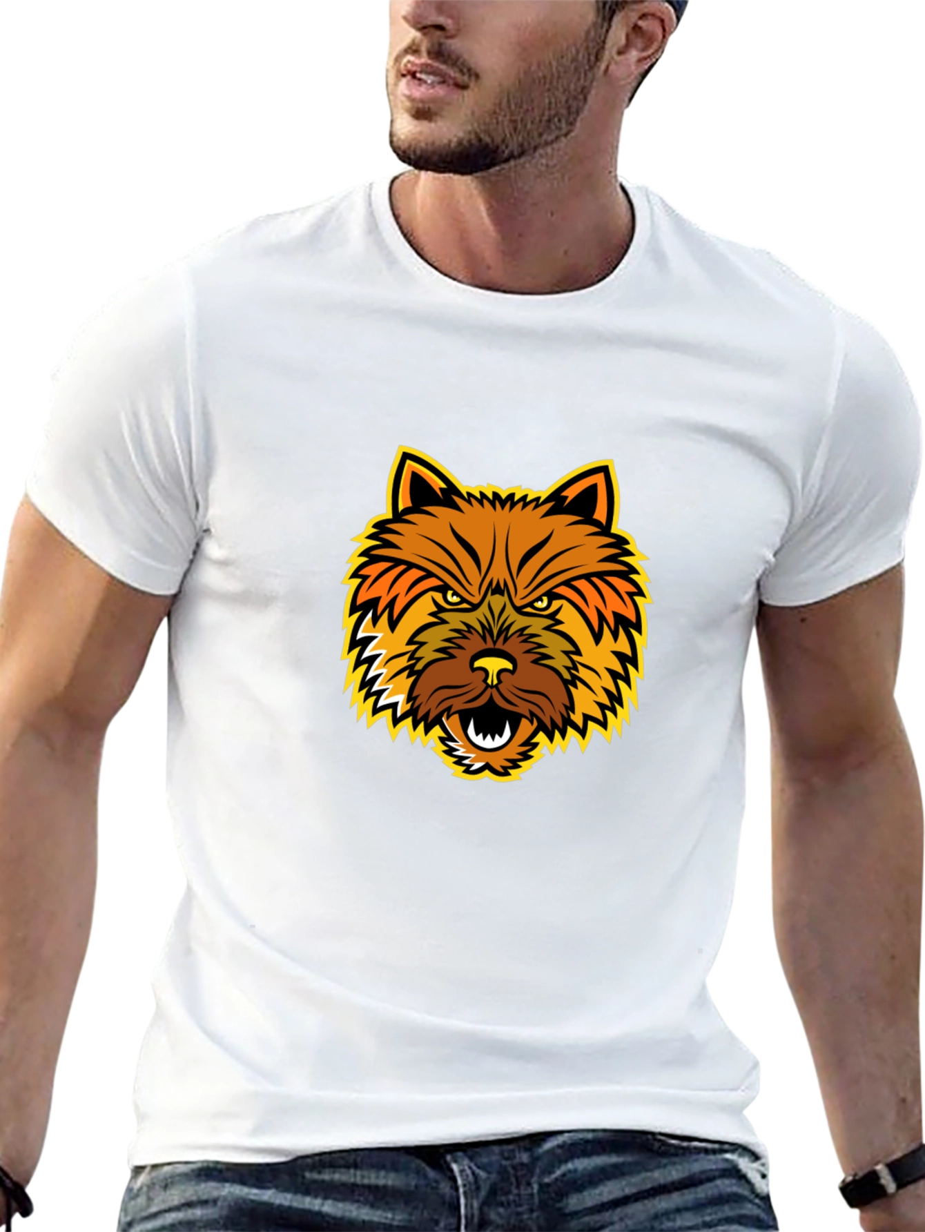 Angry Dog Graphic Tee - Bold Black T-Shirt