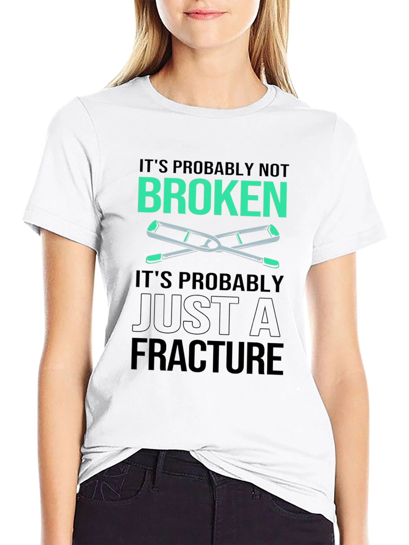 Funny Broken Fracture Crutches Humor T-Shirt