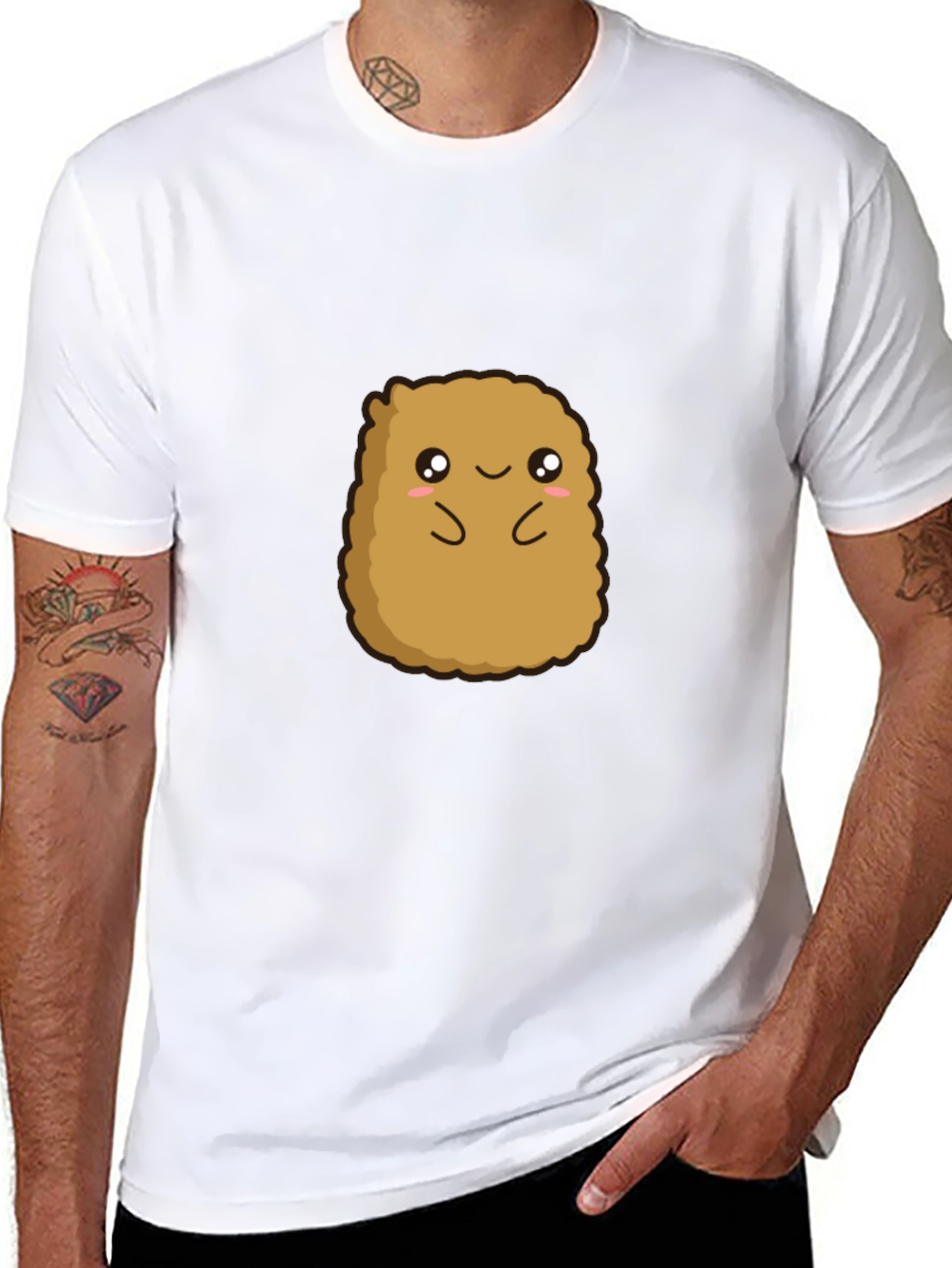 Cute Potato Graphic Tee - Black