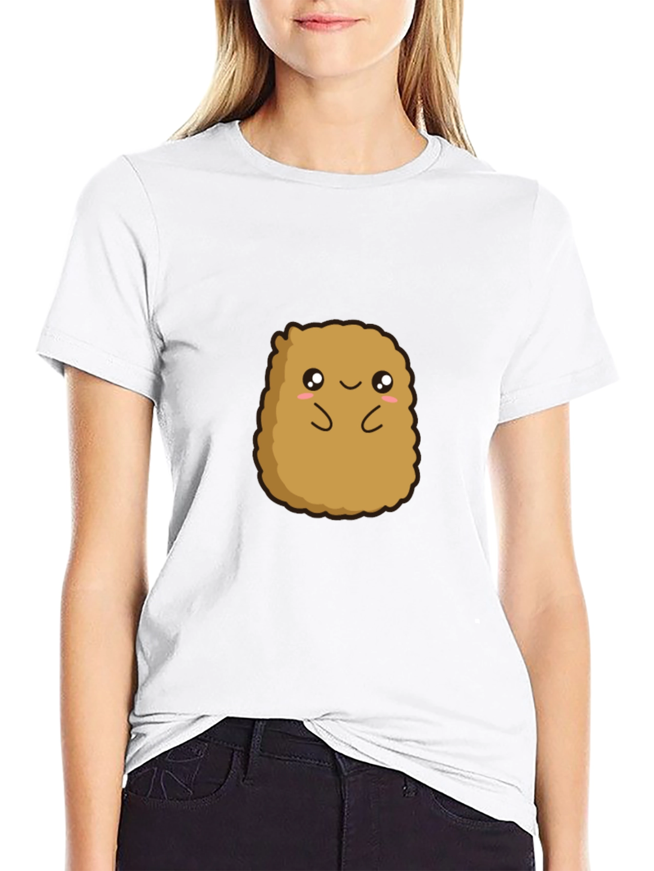 Cute Potato Graphic Tee - Black