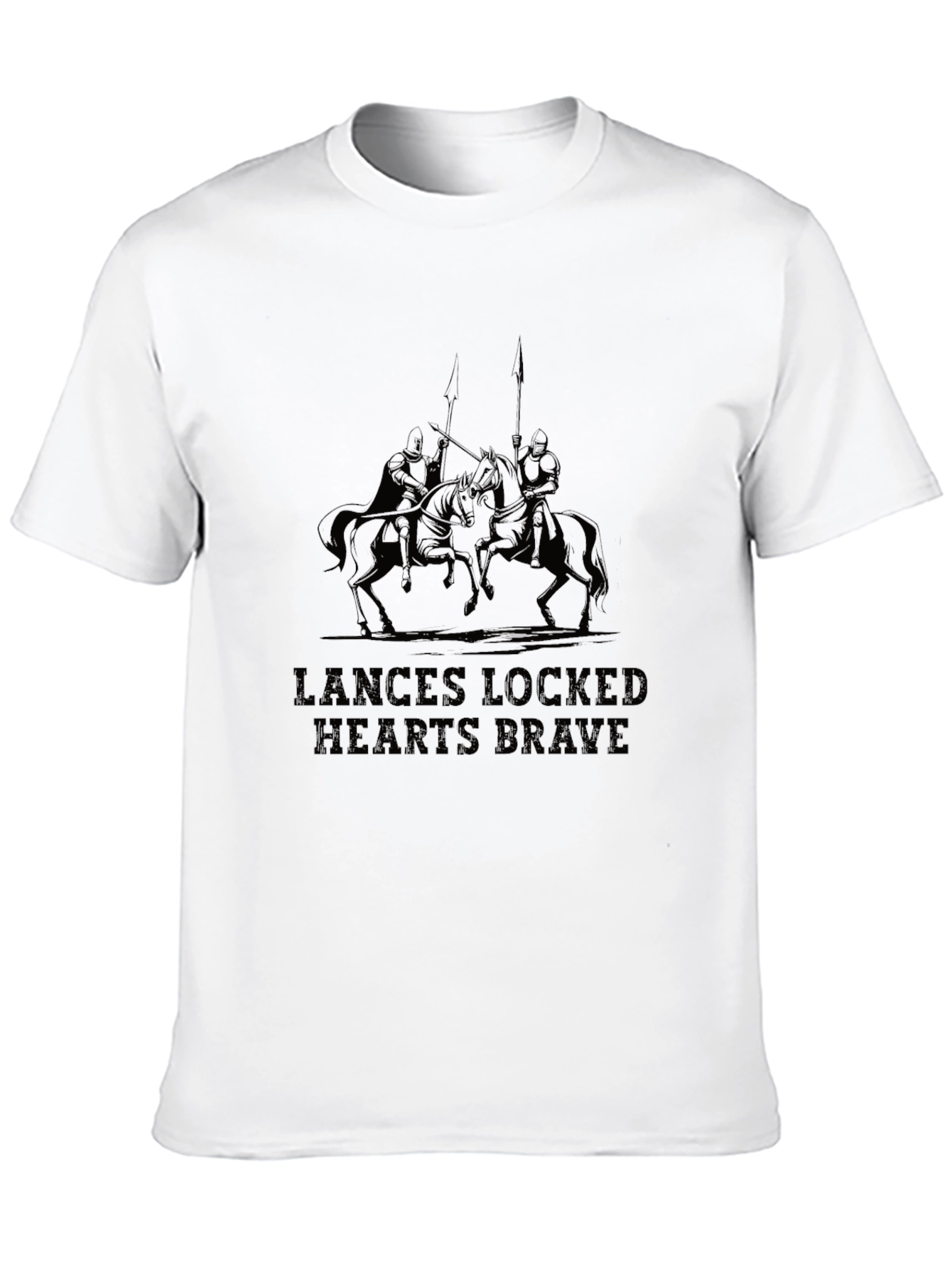 Lances Locked Brave Hearts Black T-Shirt
