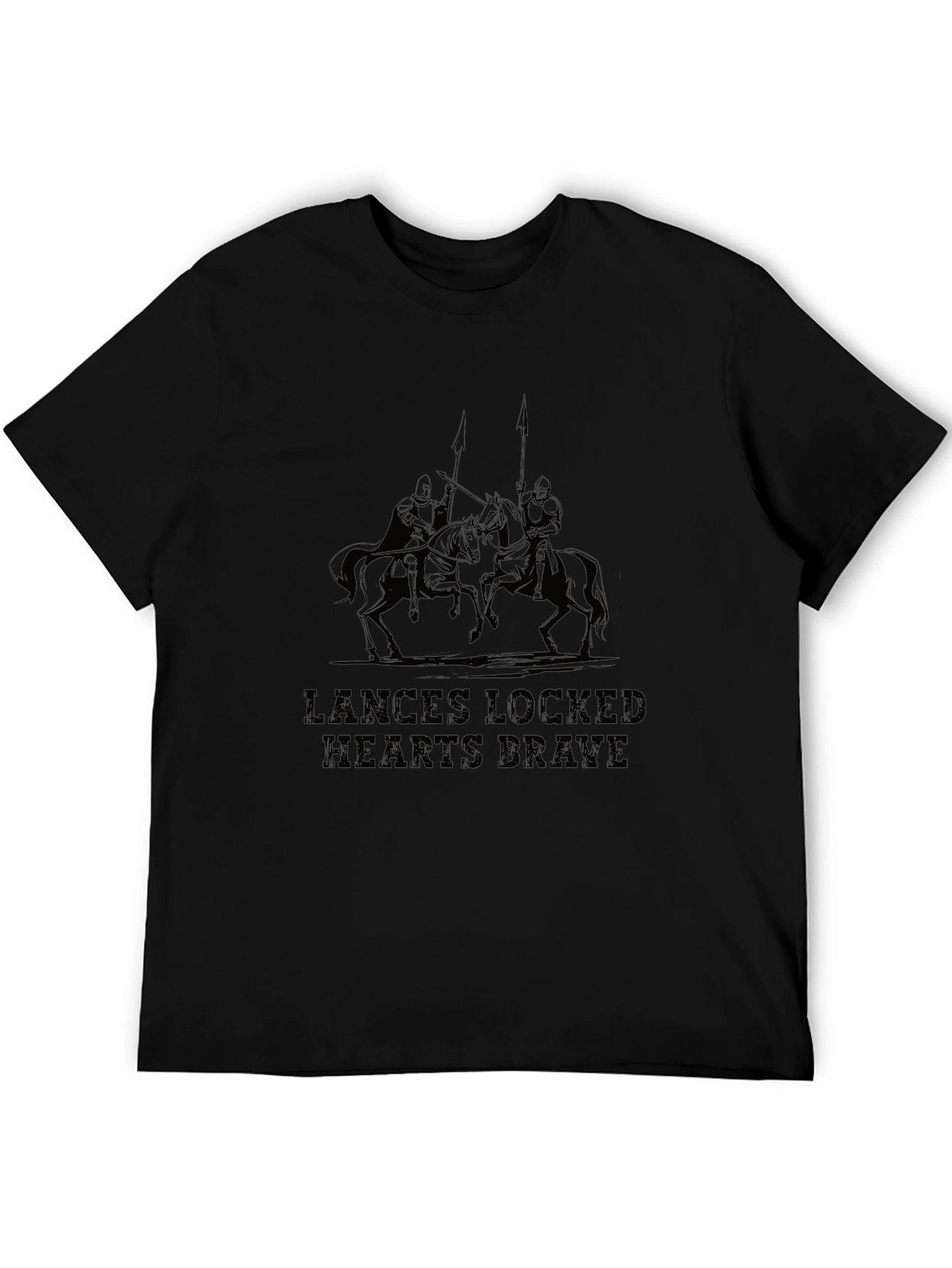 Lances Locked Brave Hearts Black T-Shirt