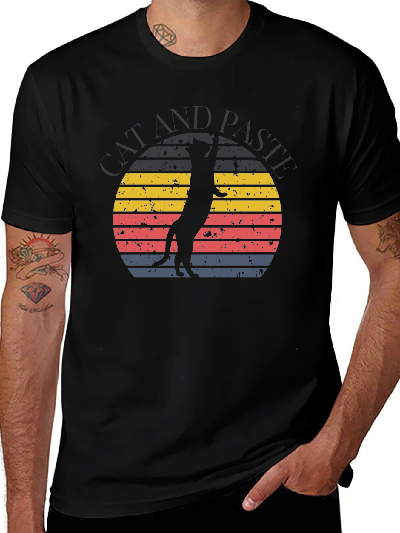 Retro Meerkat Graphic Tee -  Unique Sunset Design