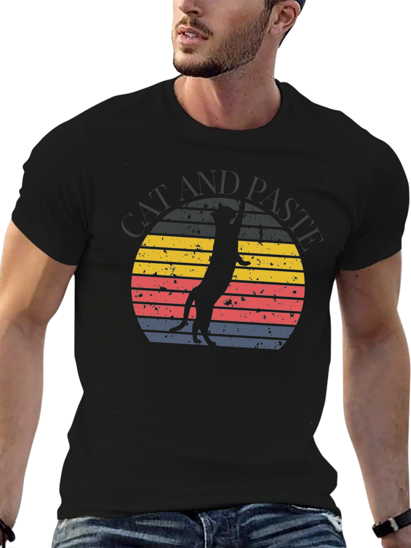 Retro Meerkat Graphic Tee -  Unique Sunset Design