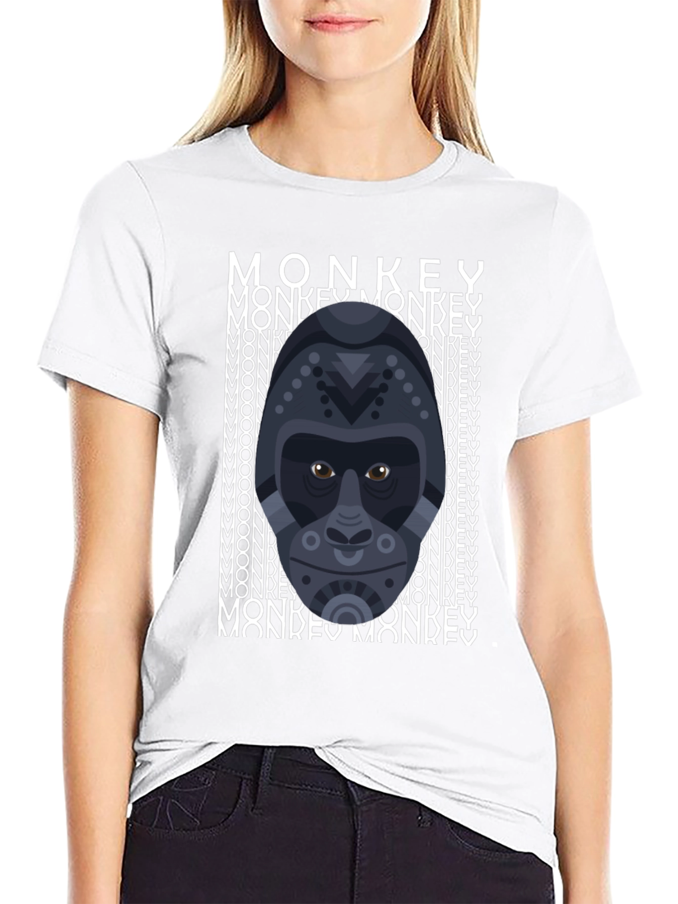 Geometric Gorilla Graphic Tee - Mens Black T-Shirt