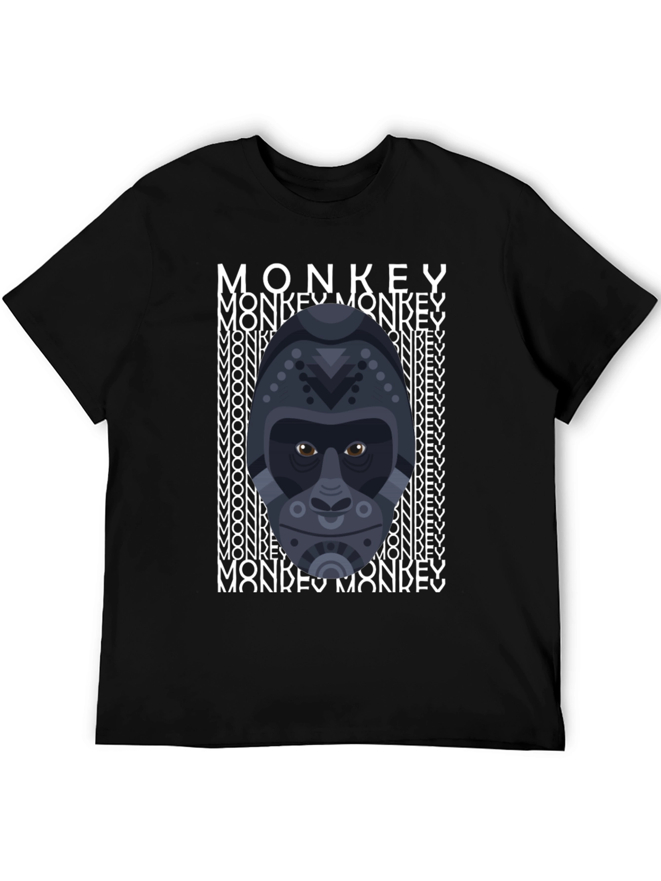 Geometric Gorilla Graphic Tee - Mens Black T-Shirt