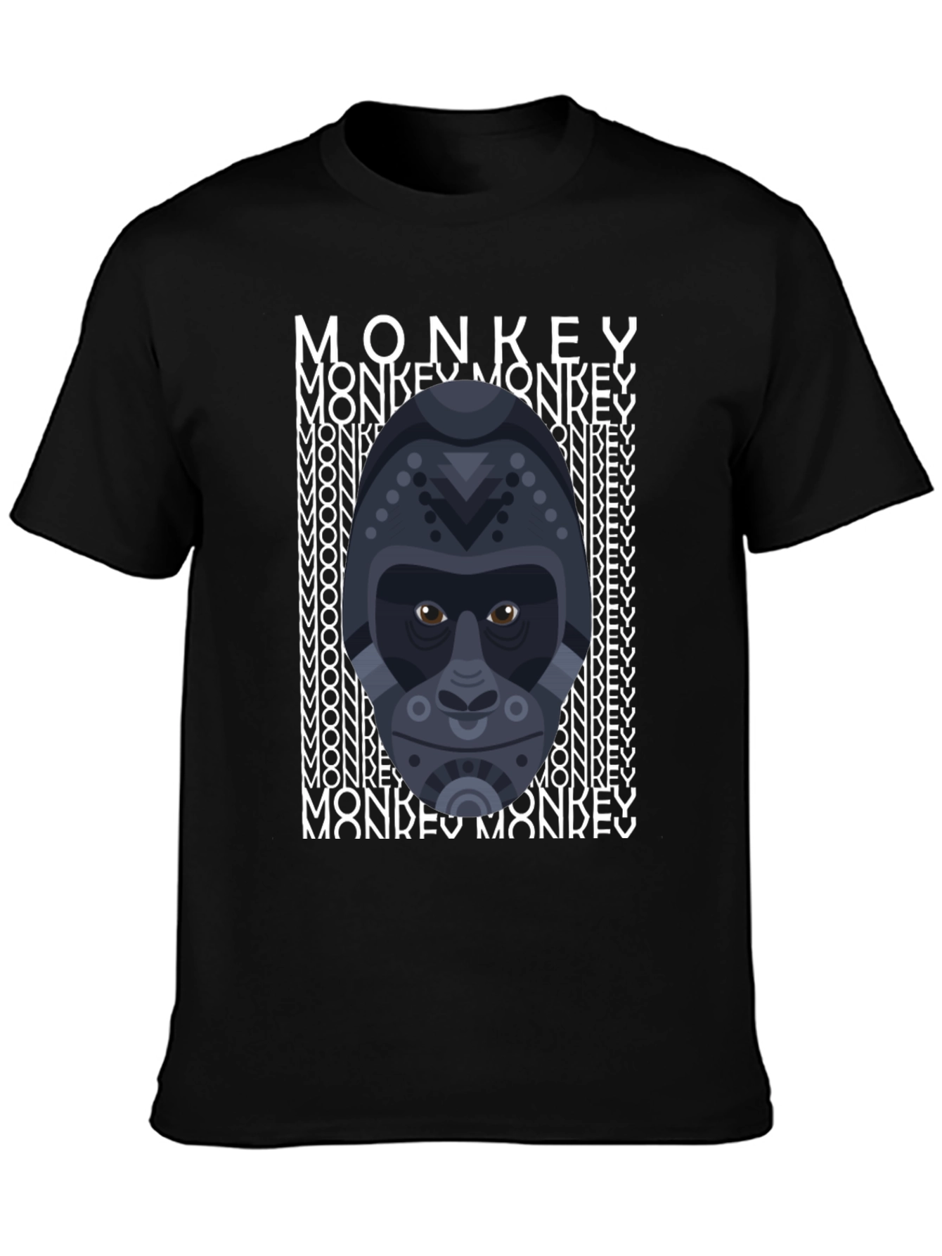 Geometric Gorilla Graphic Tee - Mens Black T-Shirt