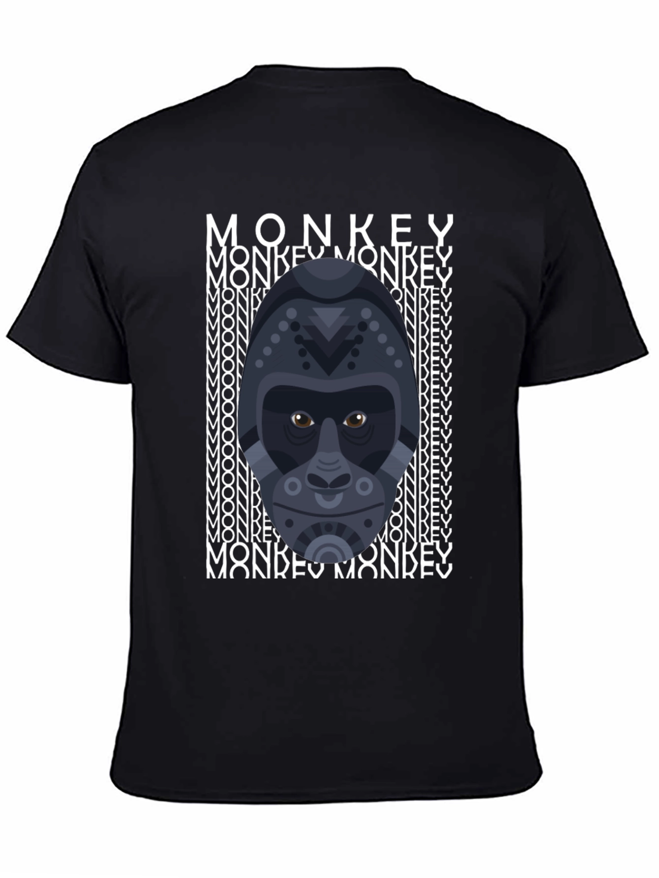 Geometric Gorilla Graphic Tee - Mens Black T-Shirt